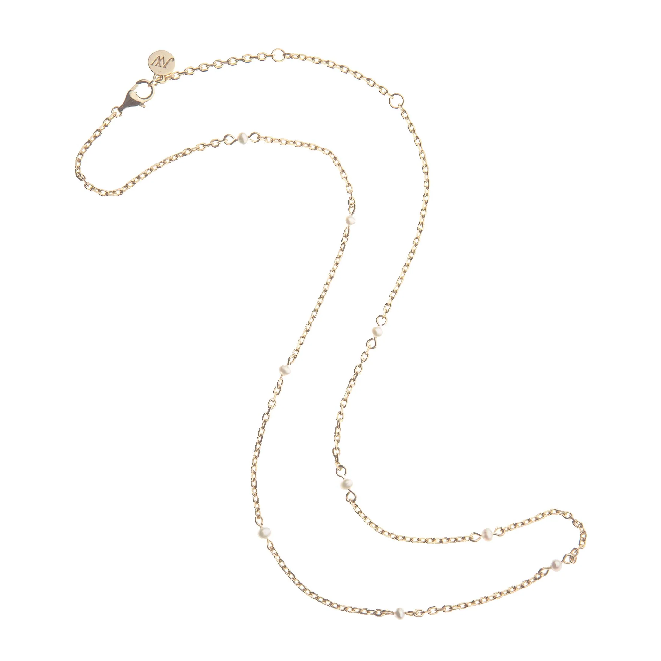 Adjustable Pearl Station Necklace - Image 3