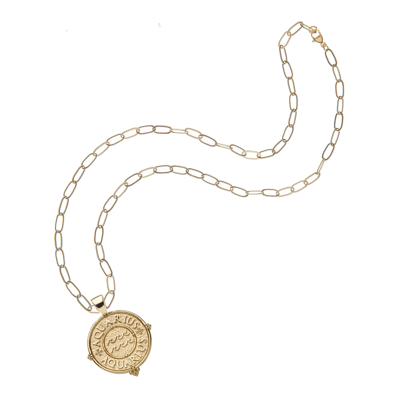 AQUARIUS JW Small Zodiac Pendant Coin - Jan 20 - Feb 18 - Image 5