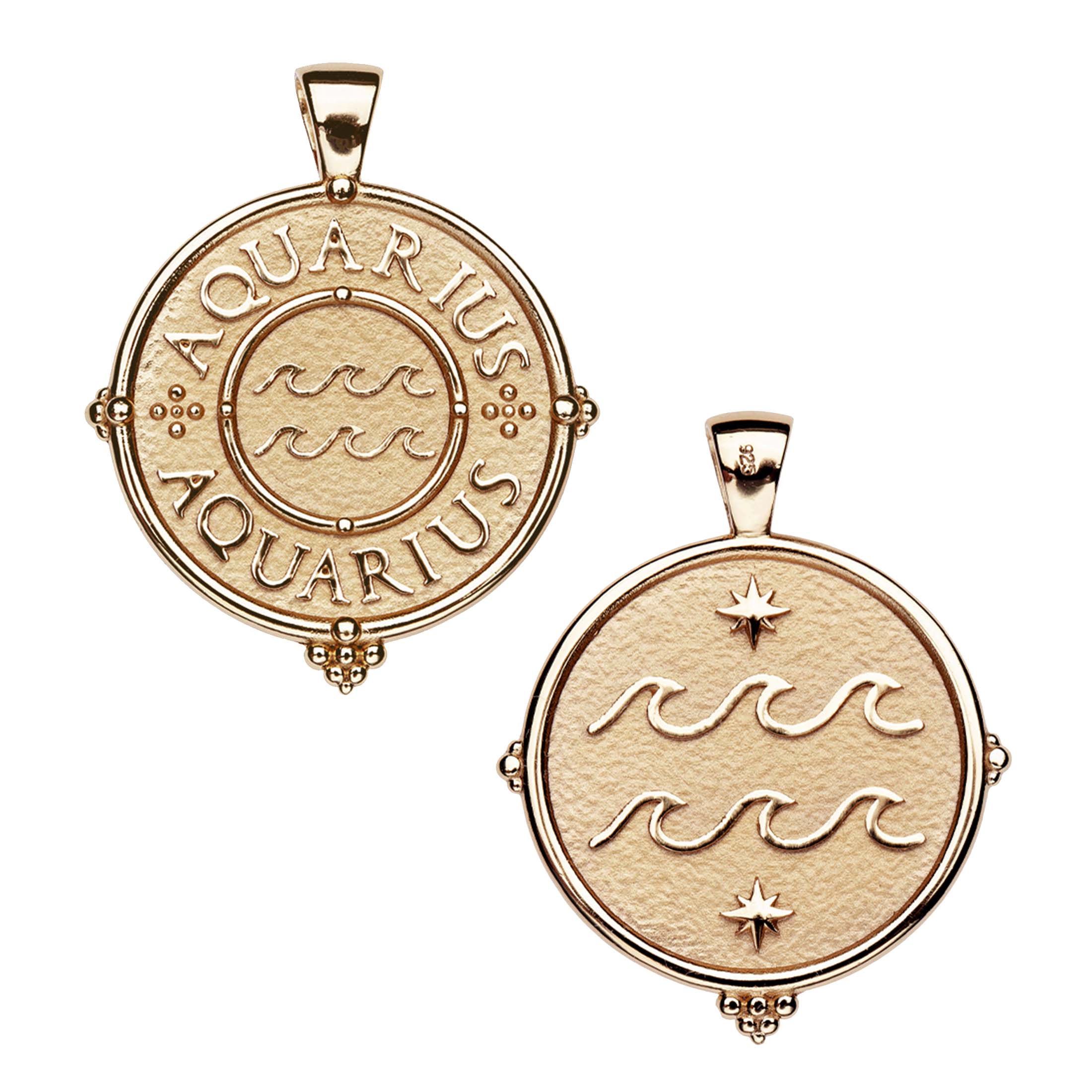 AQUARIUS JW Zodiac Pendant Coin - Jan 20 - Feb 18 - Image 2