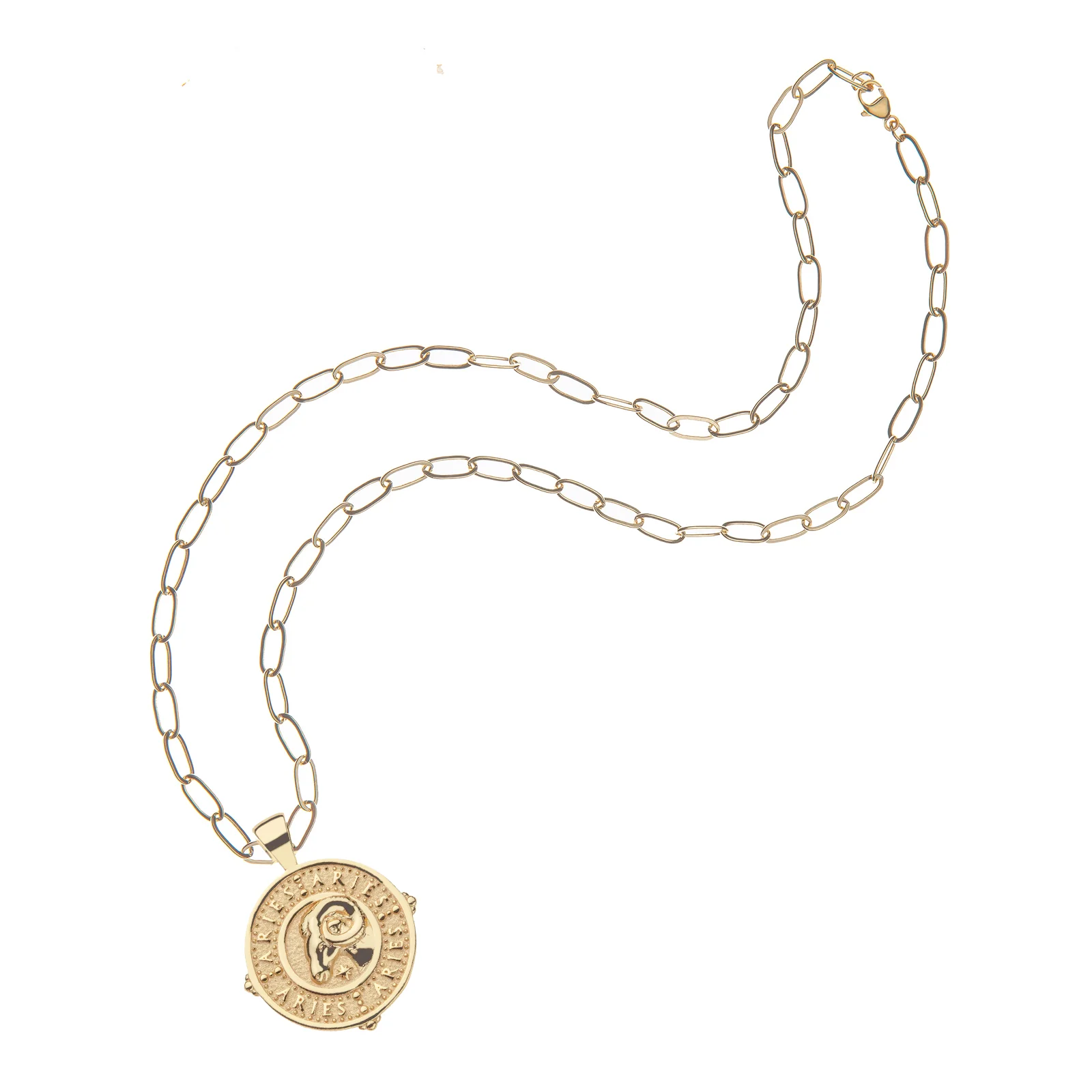 ARIES JW Small Zodiac Pendant Coin - Mar 21 - Apr 19 - Image 4