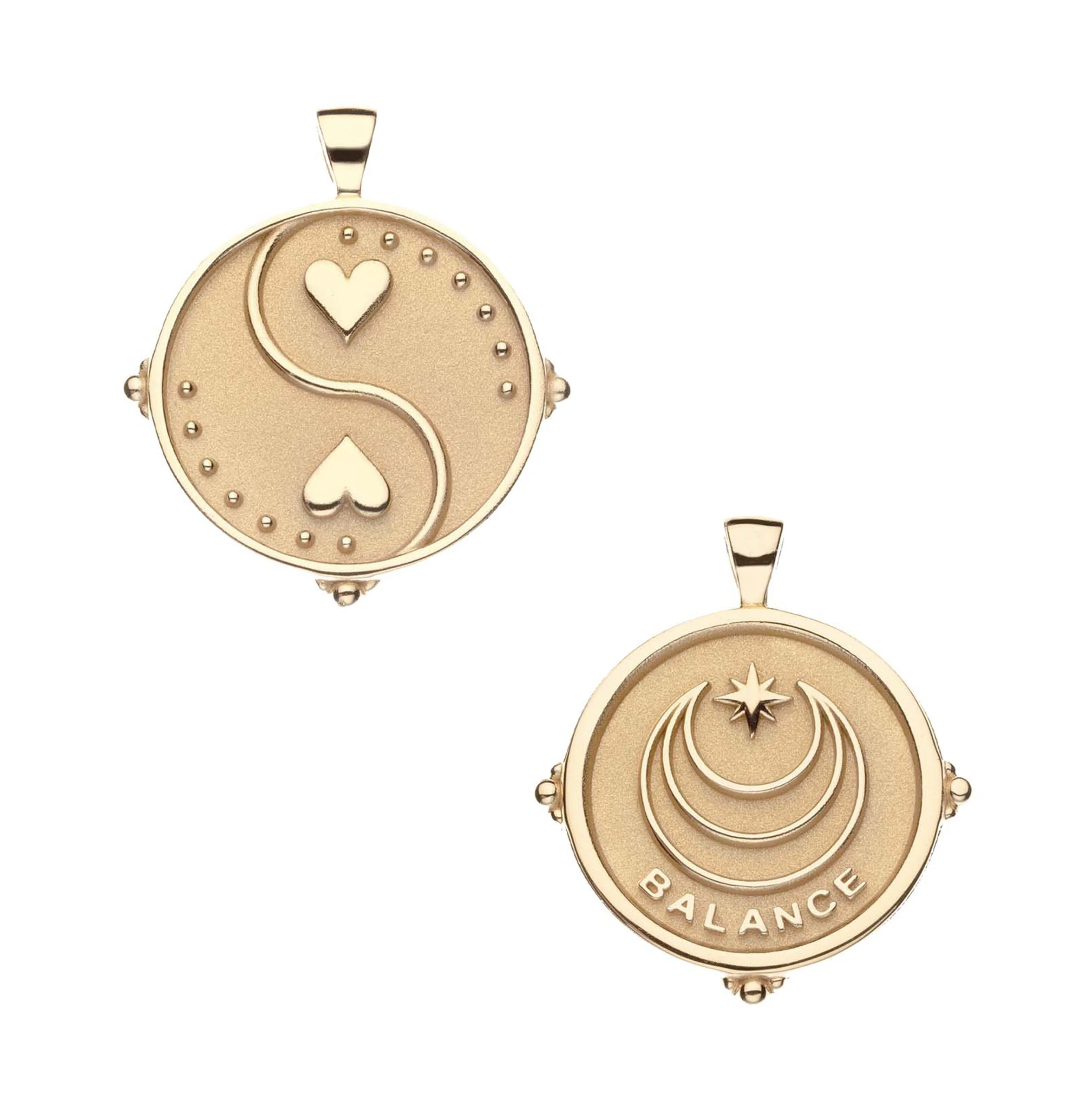 BALANCE JW Small Pendant Coin in Solid Gold - Image 2
