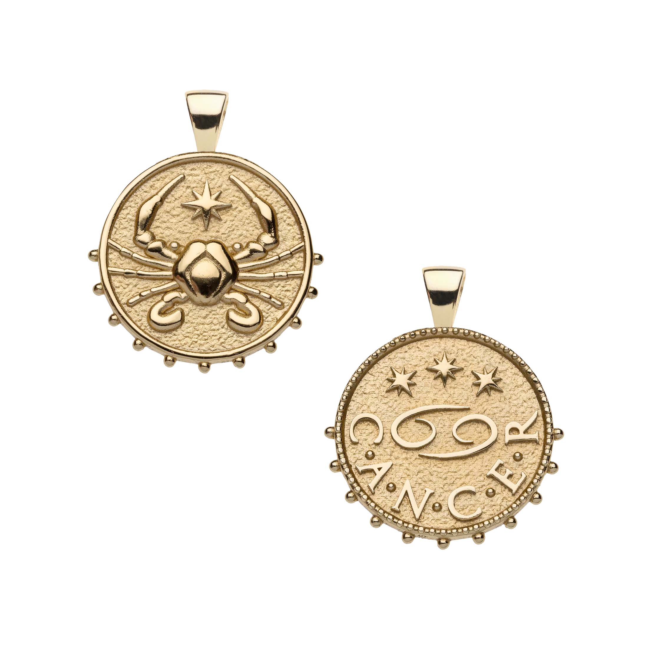 CANCER JW Small Zodiac Pendant Coin - Jun 21 - Jul 22 - Image 2