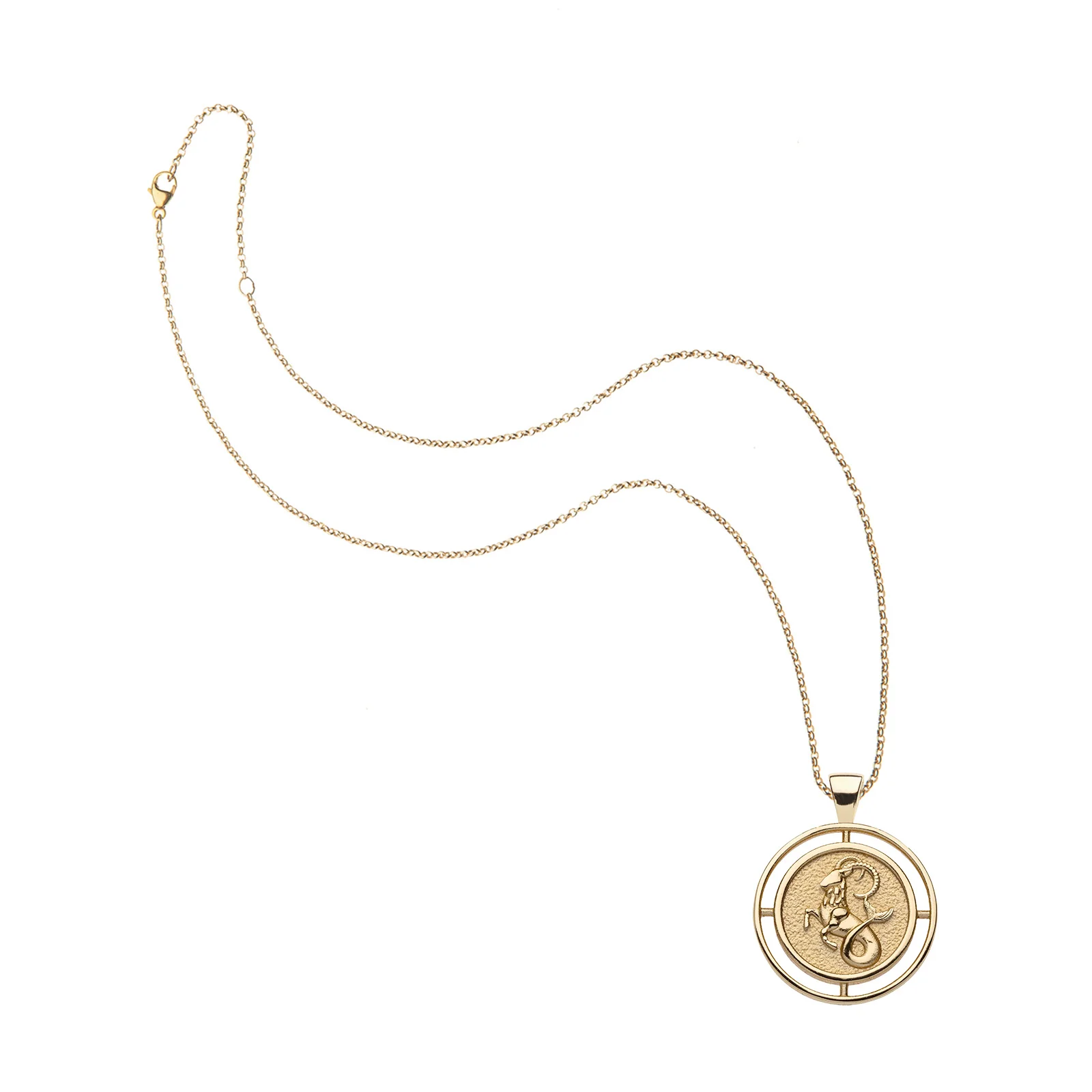 CAPRICORN JW Small Zodiac Pendant Coin - Dec 22 - Jan 19 - Image 4