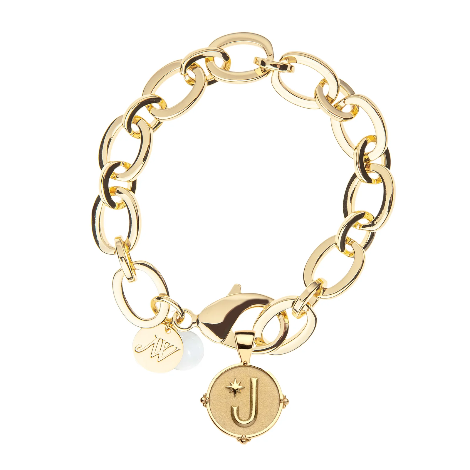 Limited Edition Set: JW Letter Coin and Chunky Chain Bracelet Set