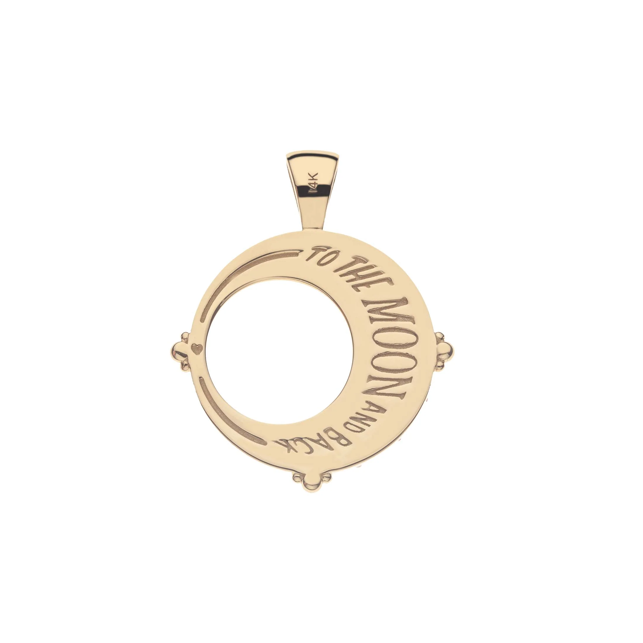 FOREVER Embellished Moon and Back Pendant Coin in 14k - Image 3