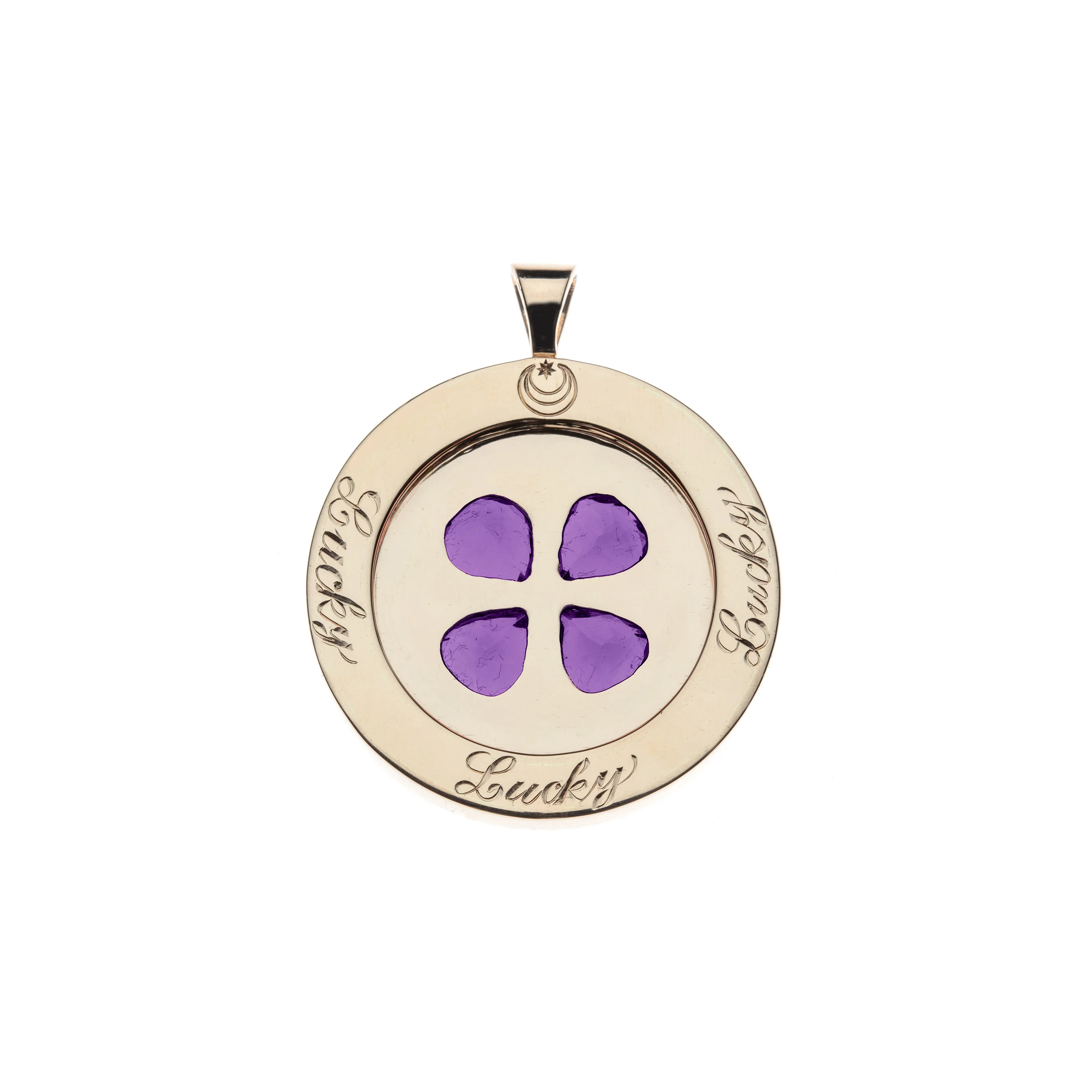 LUCKY 14k Amethyst Coin Pendant - Image 2