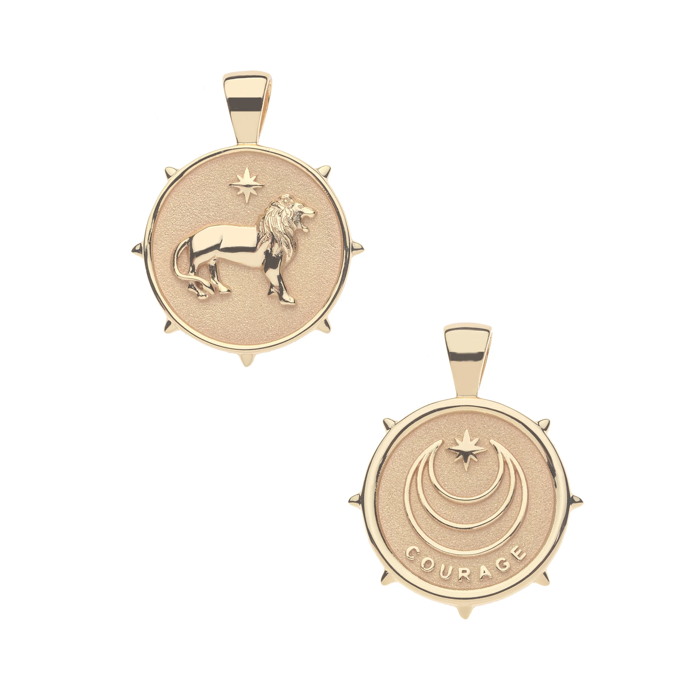 COURAGE JW Small Pendant Coin in Solid Gold - Image 2