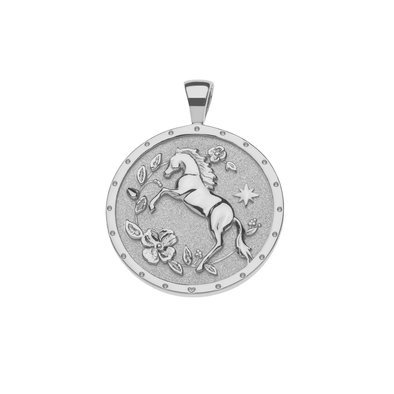 COURAGE Year of the Horse Pendant Coin in Silver