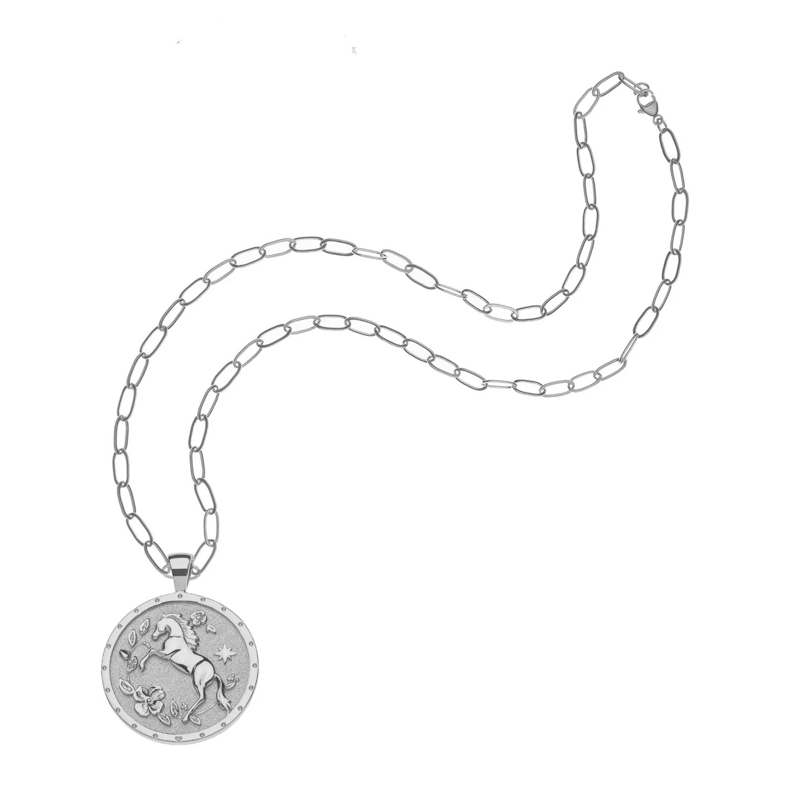 COURAGE Year of the Horse Pendant Coin in Silver - Image 5