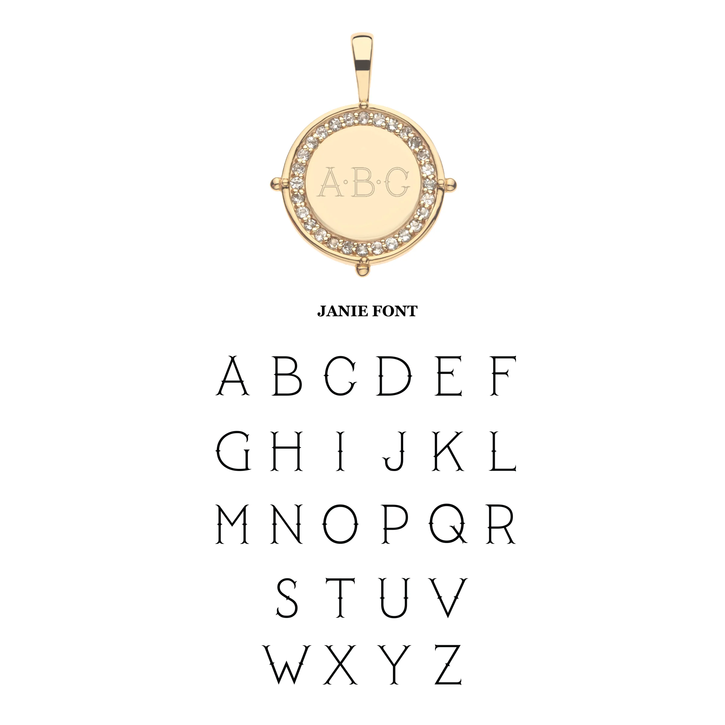 Embellished Personalized Petite Coin Pendant - Image 3