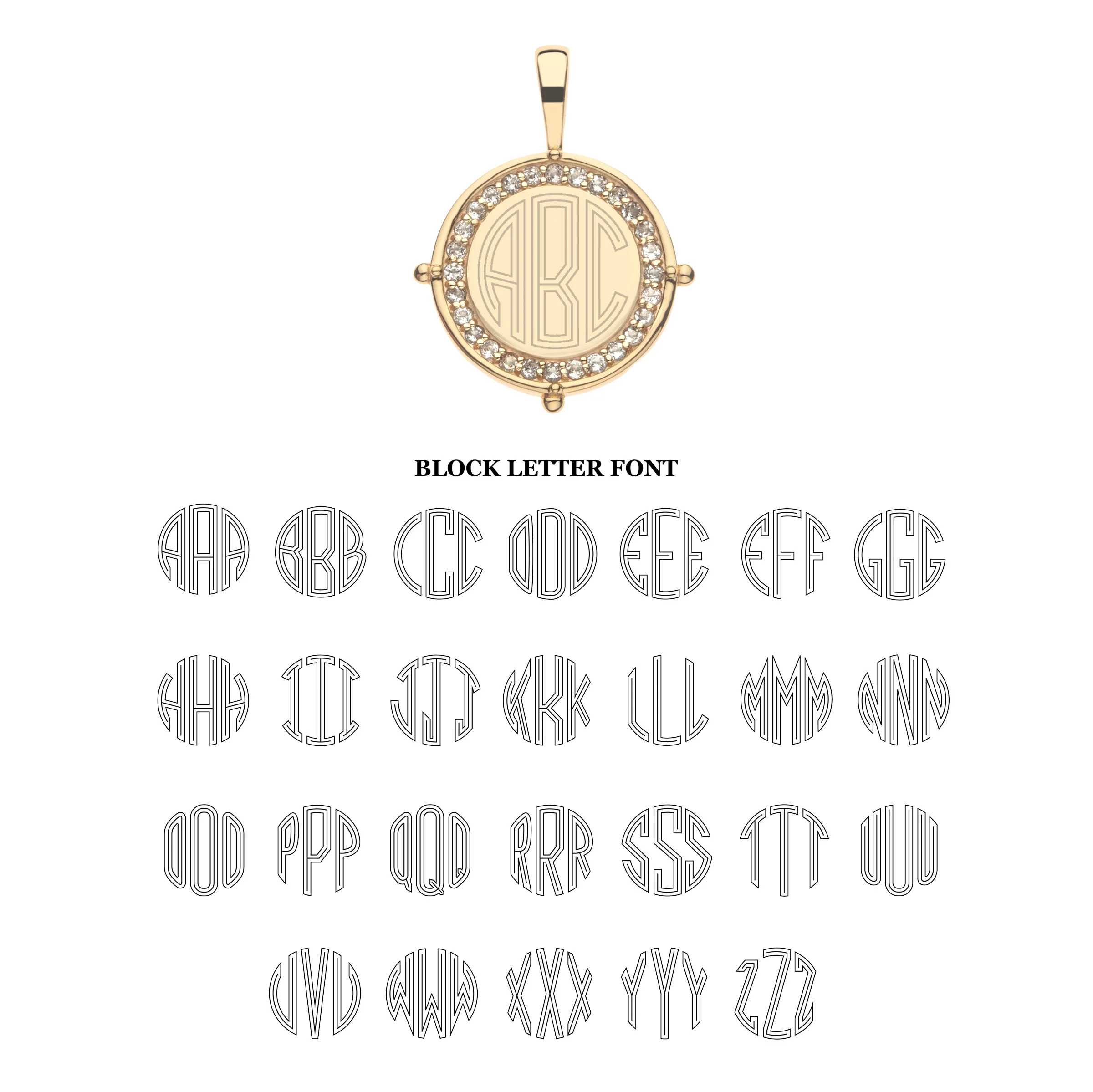 Embellished Personalized Petite Coin Pendant - Image 4