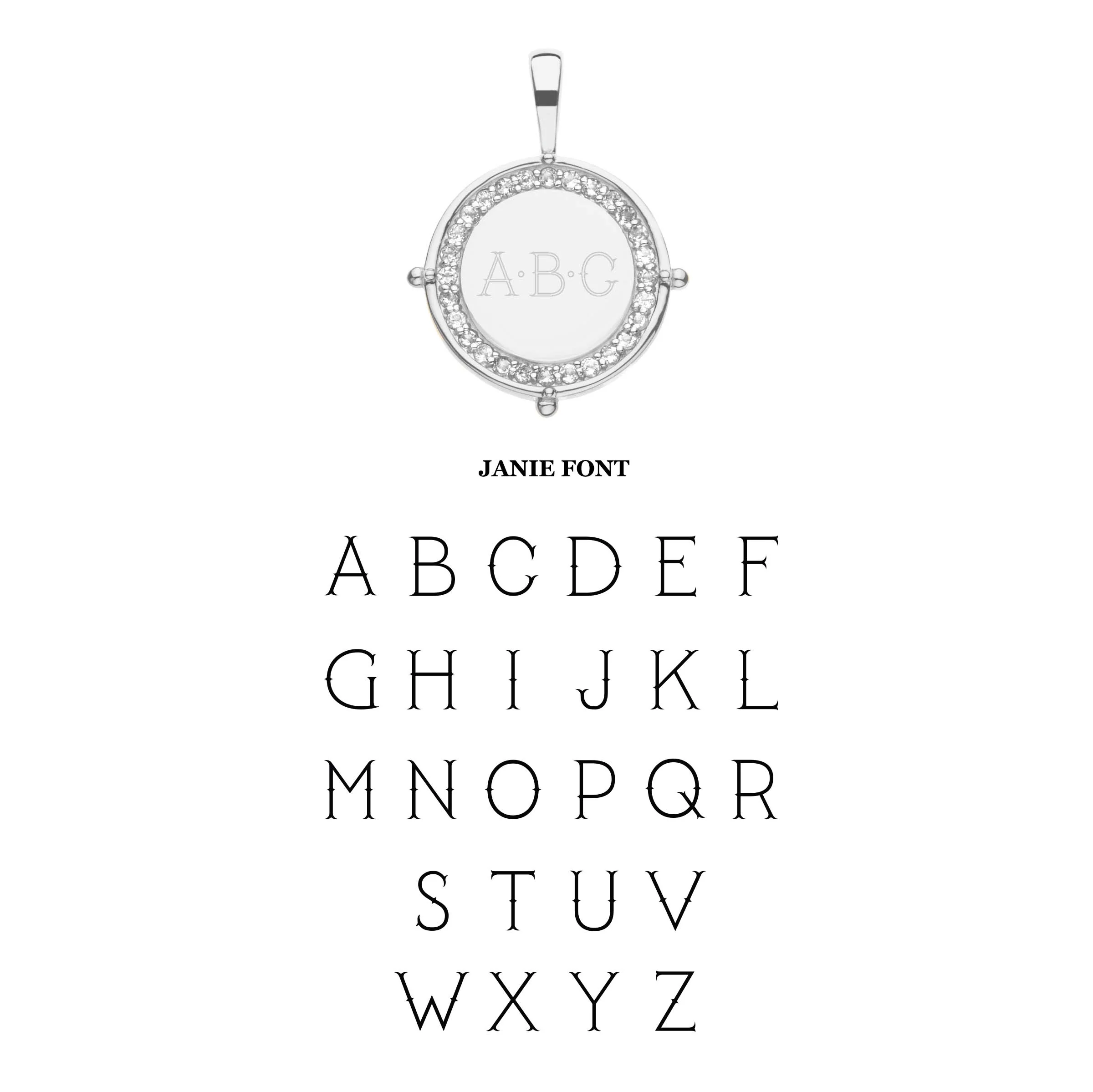Embellished Personalized Petite Coin Pendant in Silver - Image 4