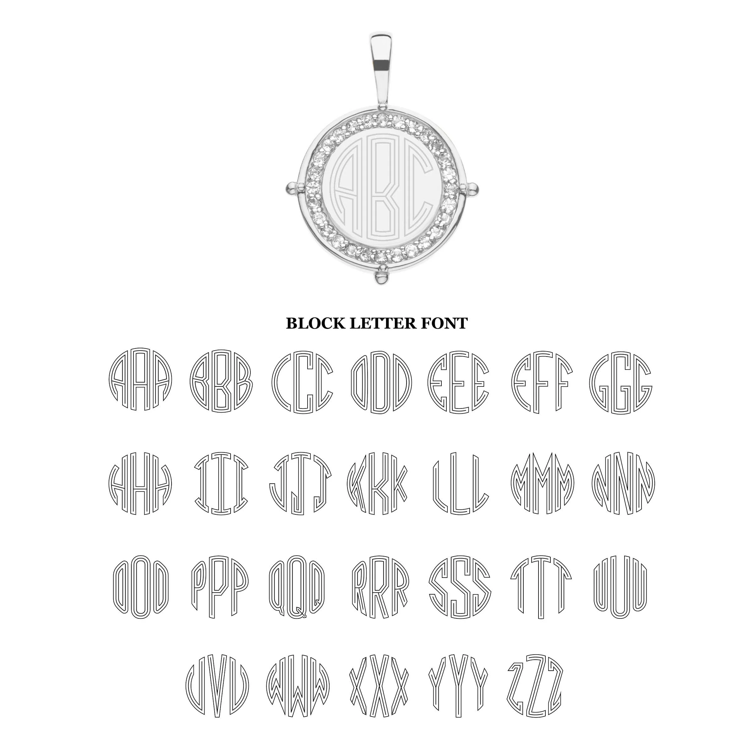 Embellished Personalized Petite Coin Pendant in Silver - Image 5