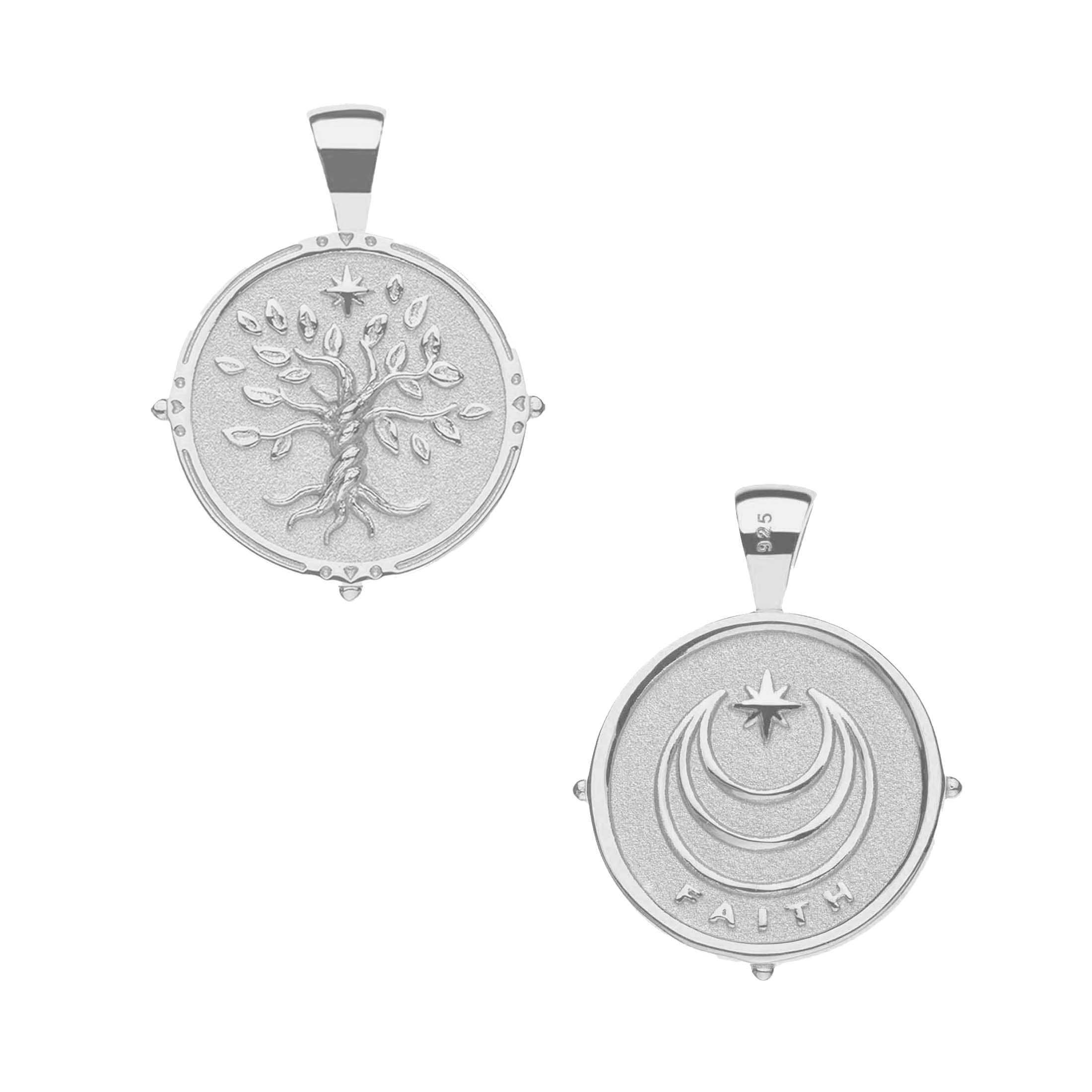 FAITH JW Small Pendant Coin in Silver - Image 2