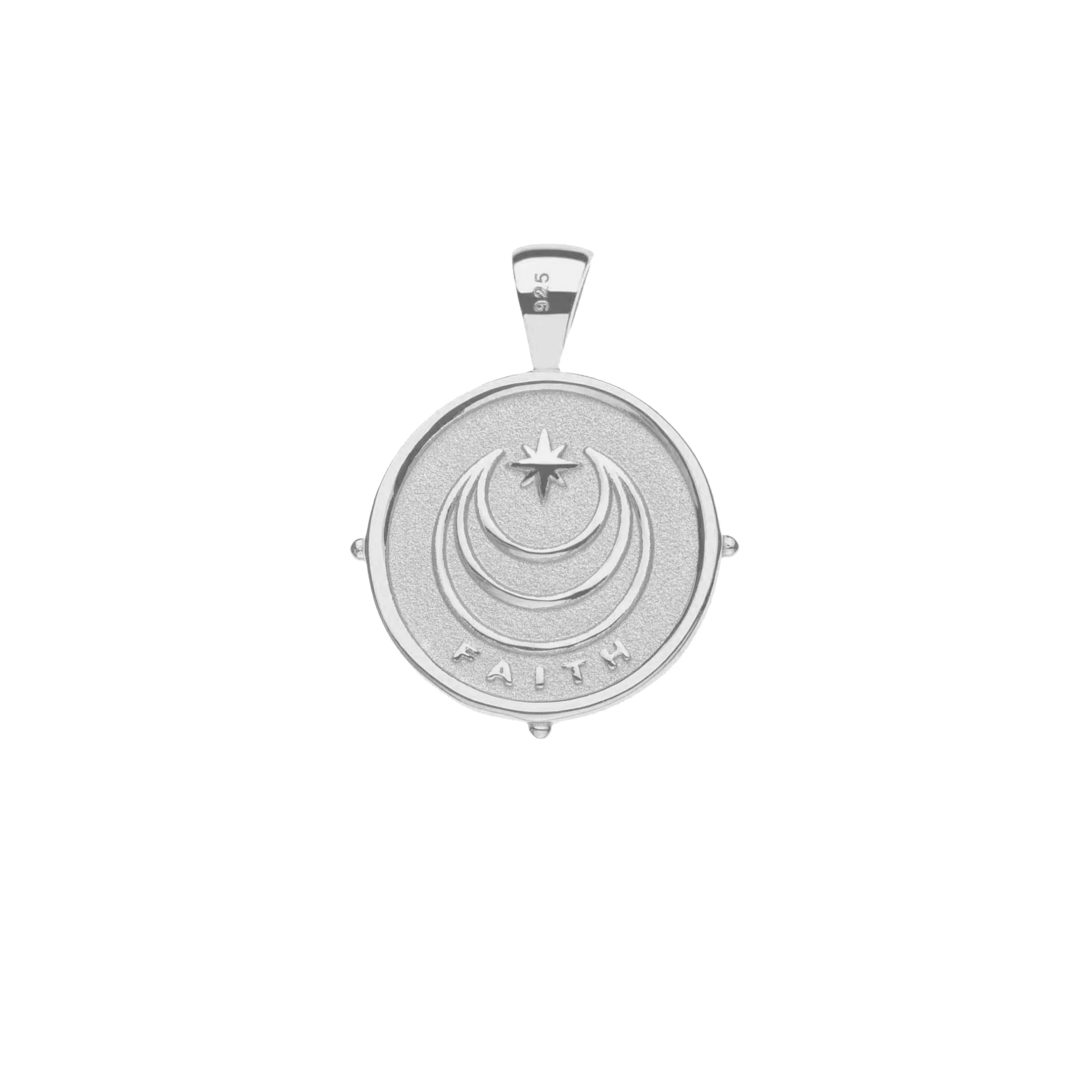 FAITH JW Small Pendant Coin in Silver - Image 3