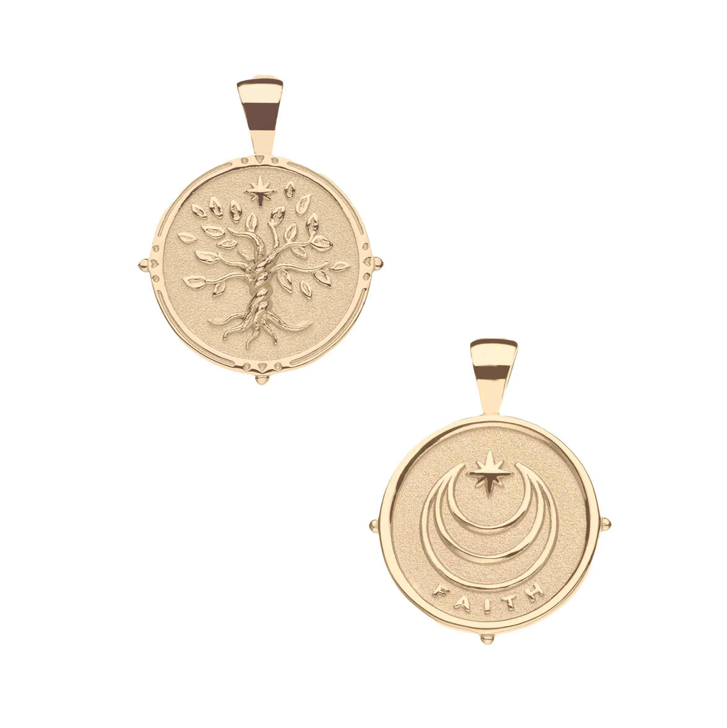 FAITH JW Small Pendant Coin in Solid Gold - Image 2