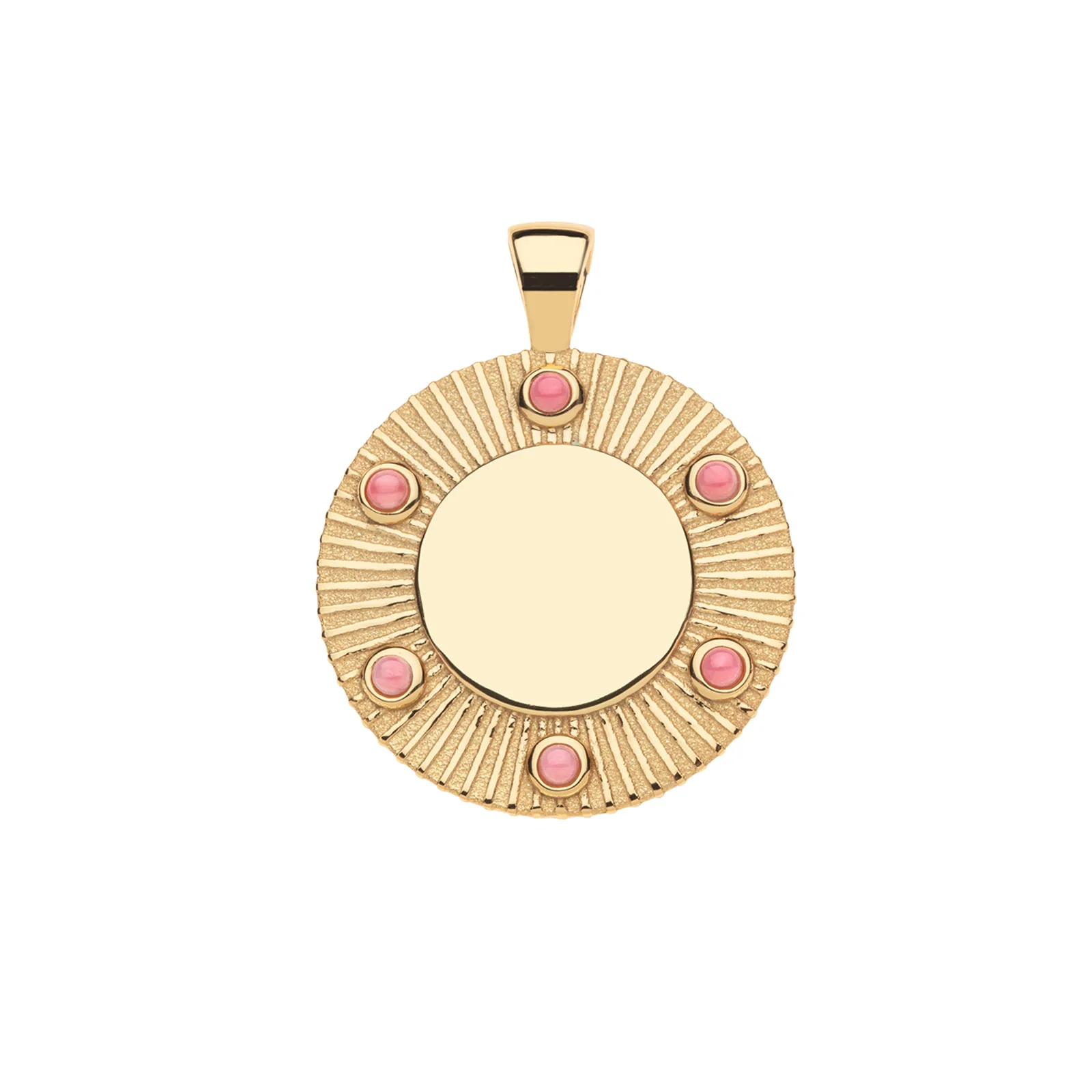 FOREVER Around The Sun Engravable Pendant in Pink Coral