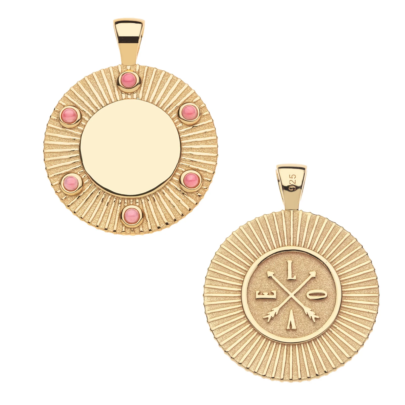 FOREVER Around The Sun Engravable Pendant in Pink Coral - Image 2