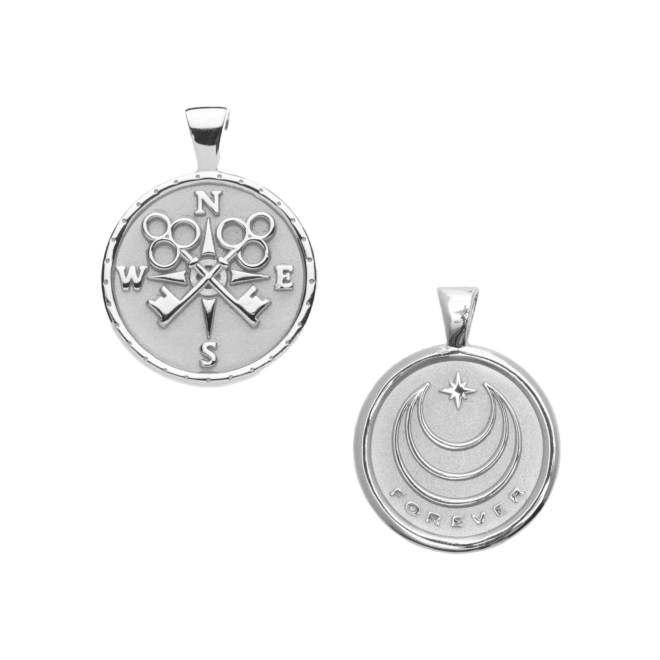 FOREVER JW Small Pendant Coin in Silver - Image 2
