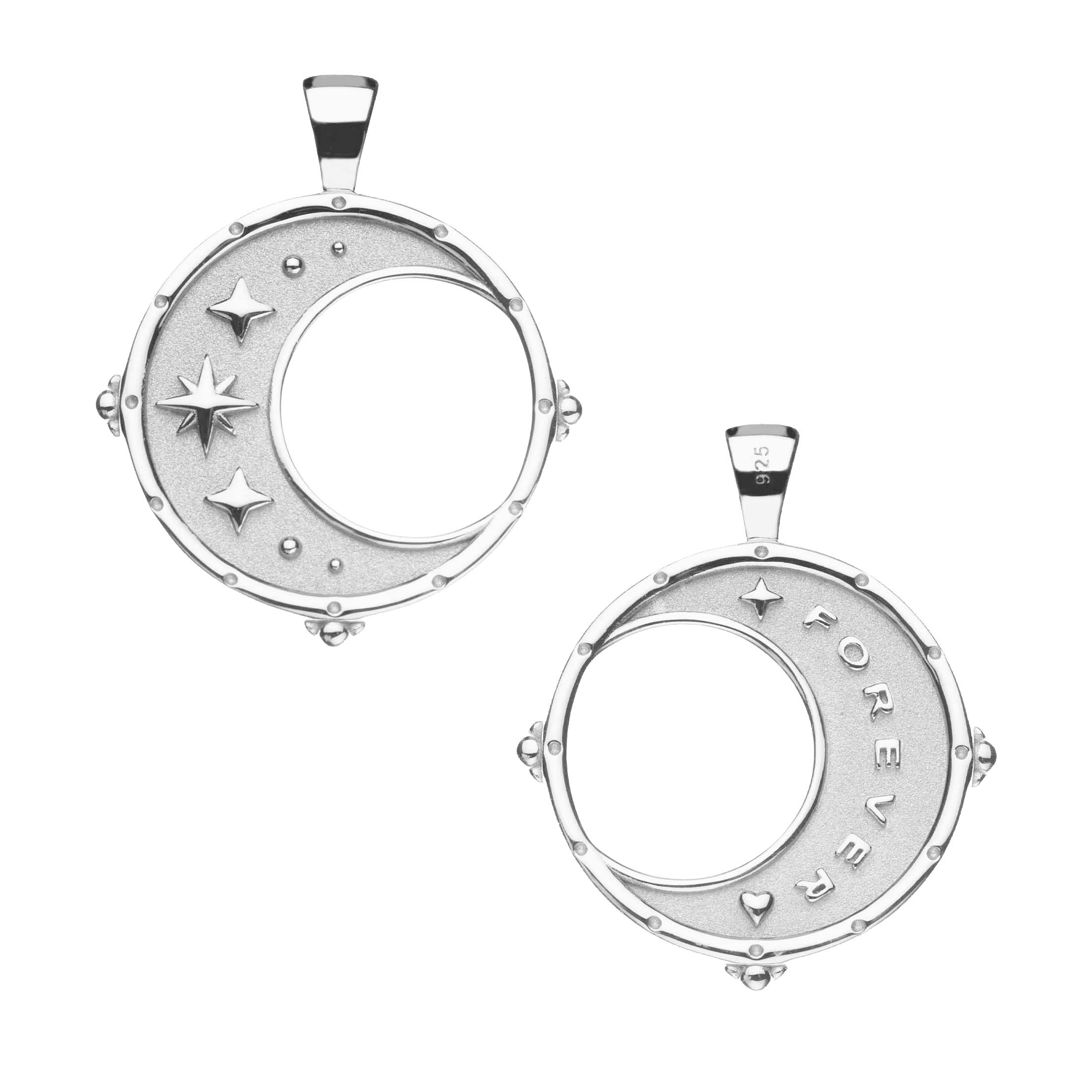 FOREVER Moon and Back Pendant Coin in Silver - Image 2