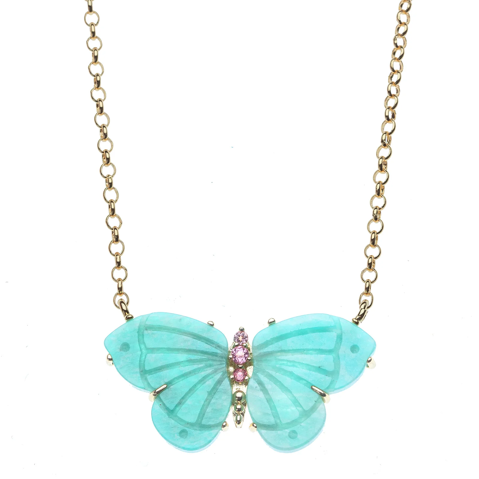 FREEDOM Stone Butterfly Necklace in Amazonite