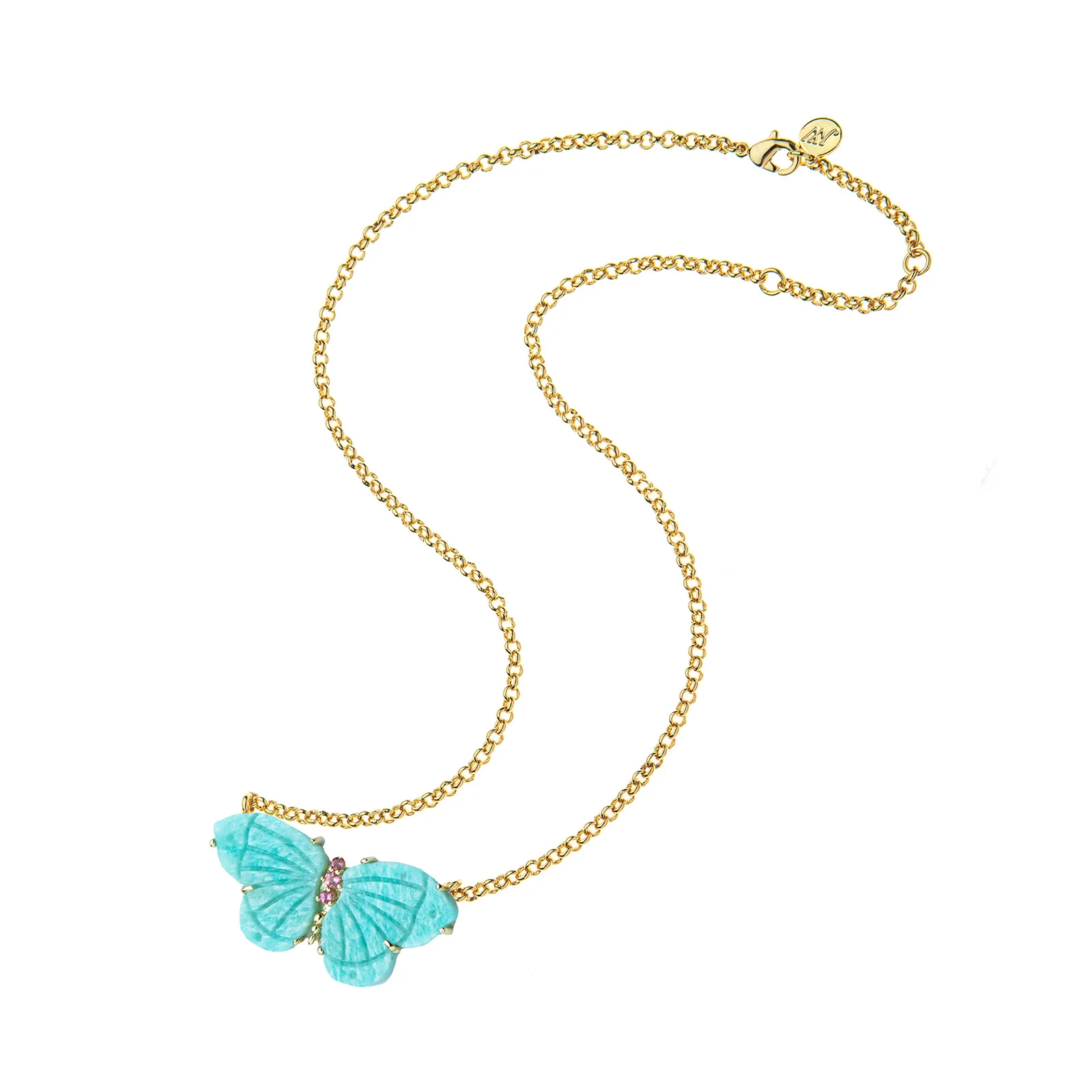 FREEDOM Stone Butterfly Necklace in Amazonite - Image 4
