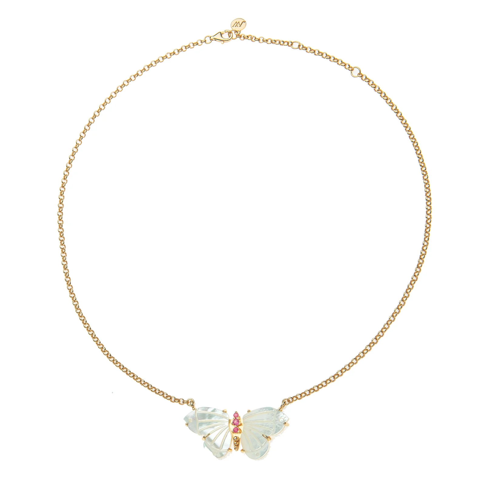 FREEDOM Stone Butterfly Necklace in Mother of Pearl - Image 2