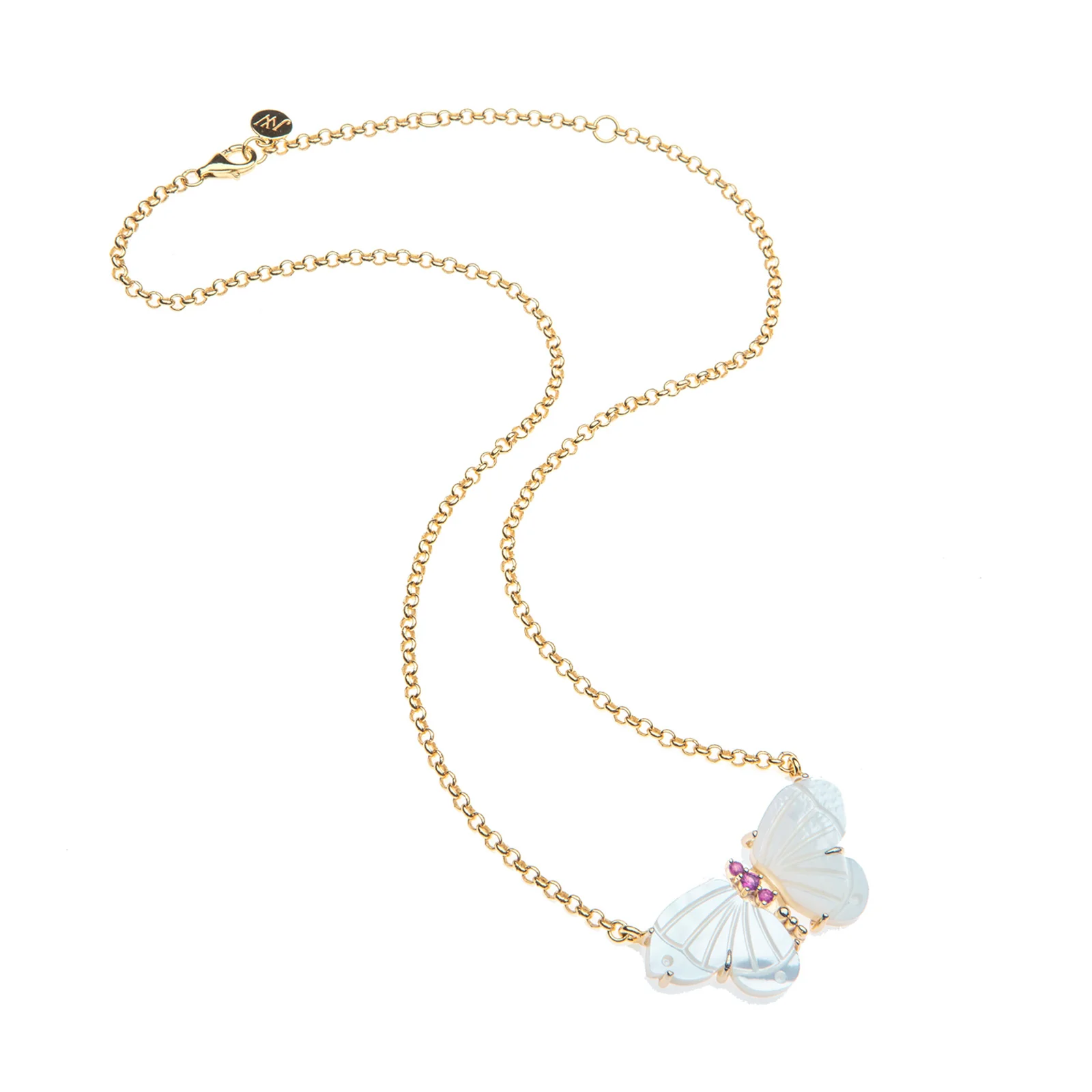 FREEDOM Stone Butterfly Necklace in Mother of Pearl - Image 4