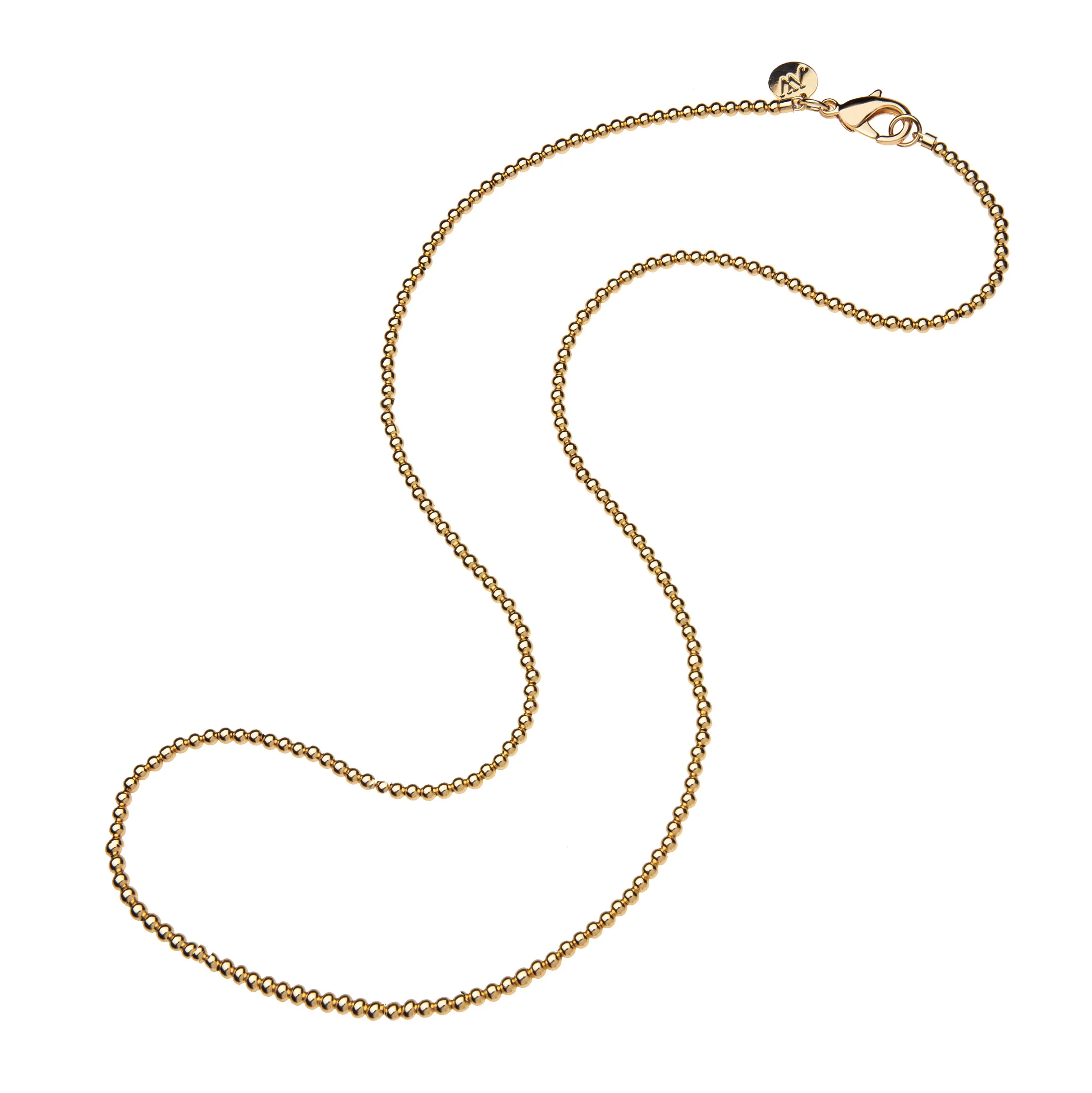 Gold Bead Double Wrap Necklace - Image 3