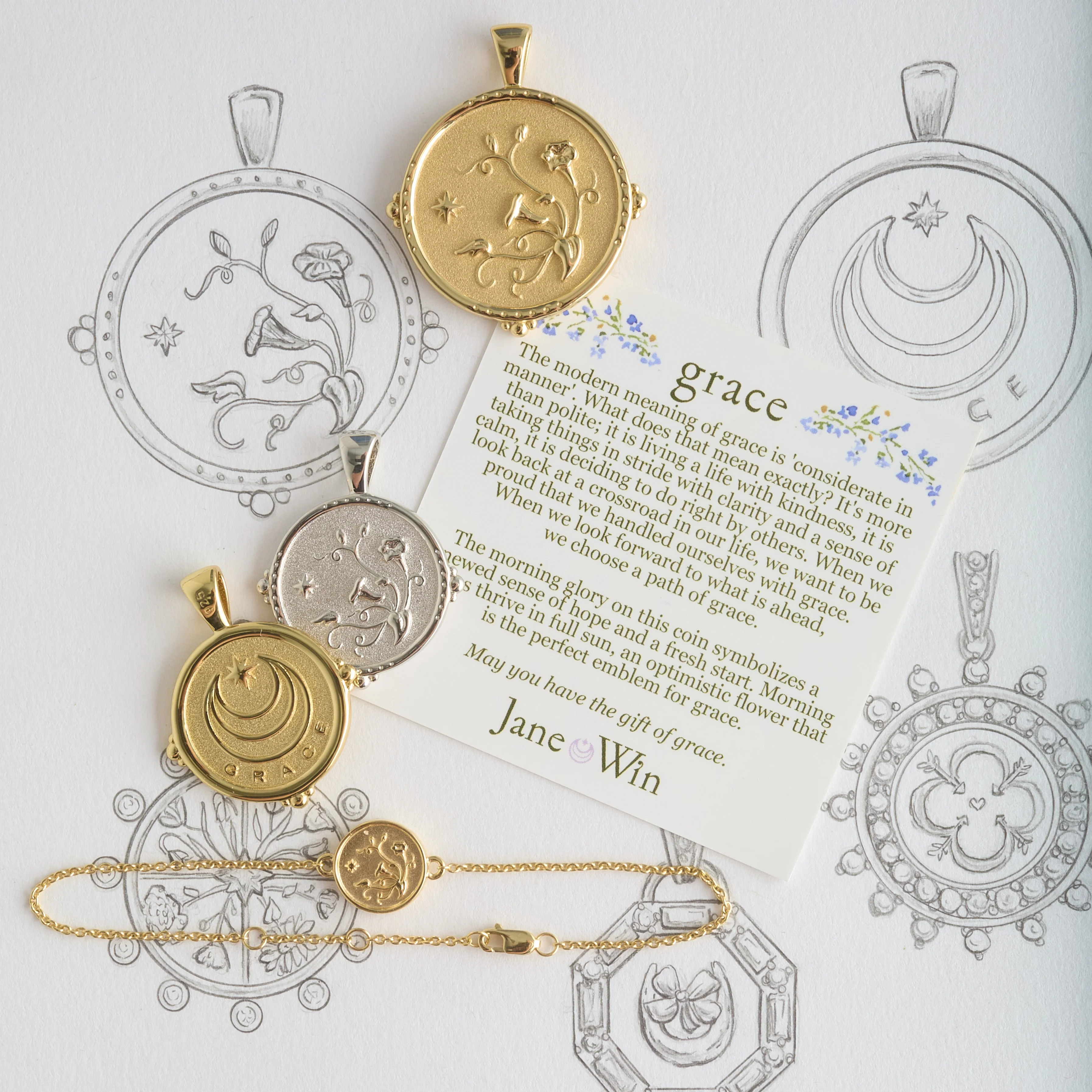 GRACE JW Baby Coin Bracelet in 10k Gold - Image 3