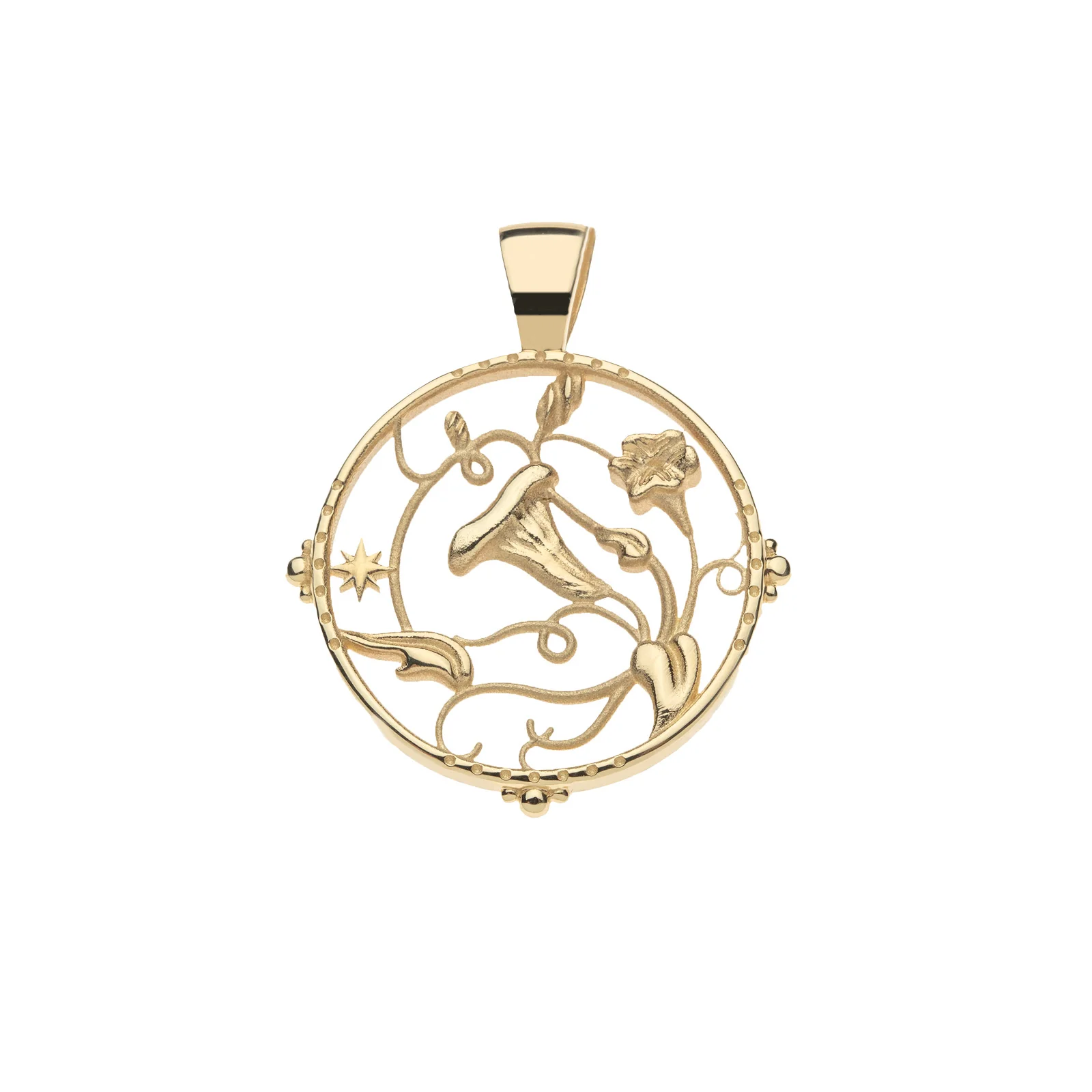 GRACE JW Cutout Pendant in Solid Gold