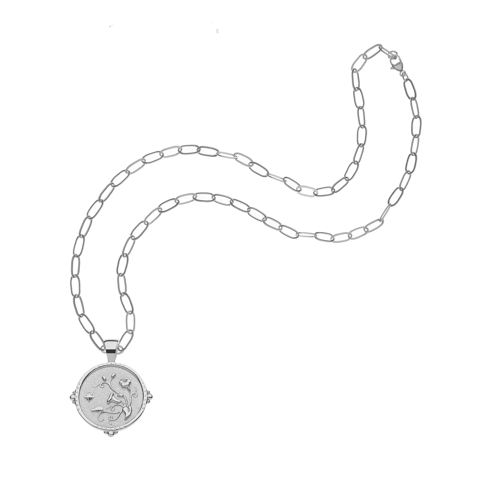 GRACE JW Small Pendant Coin in Silver - Image 6