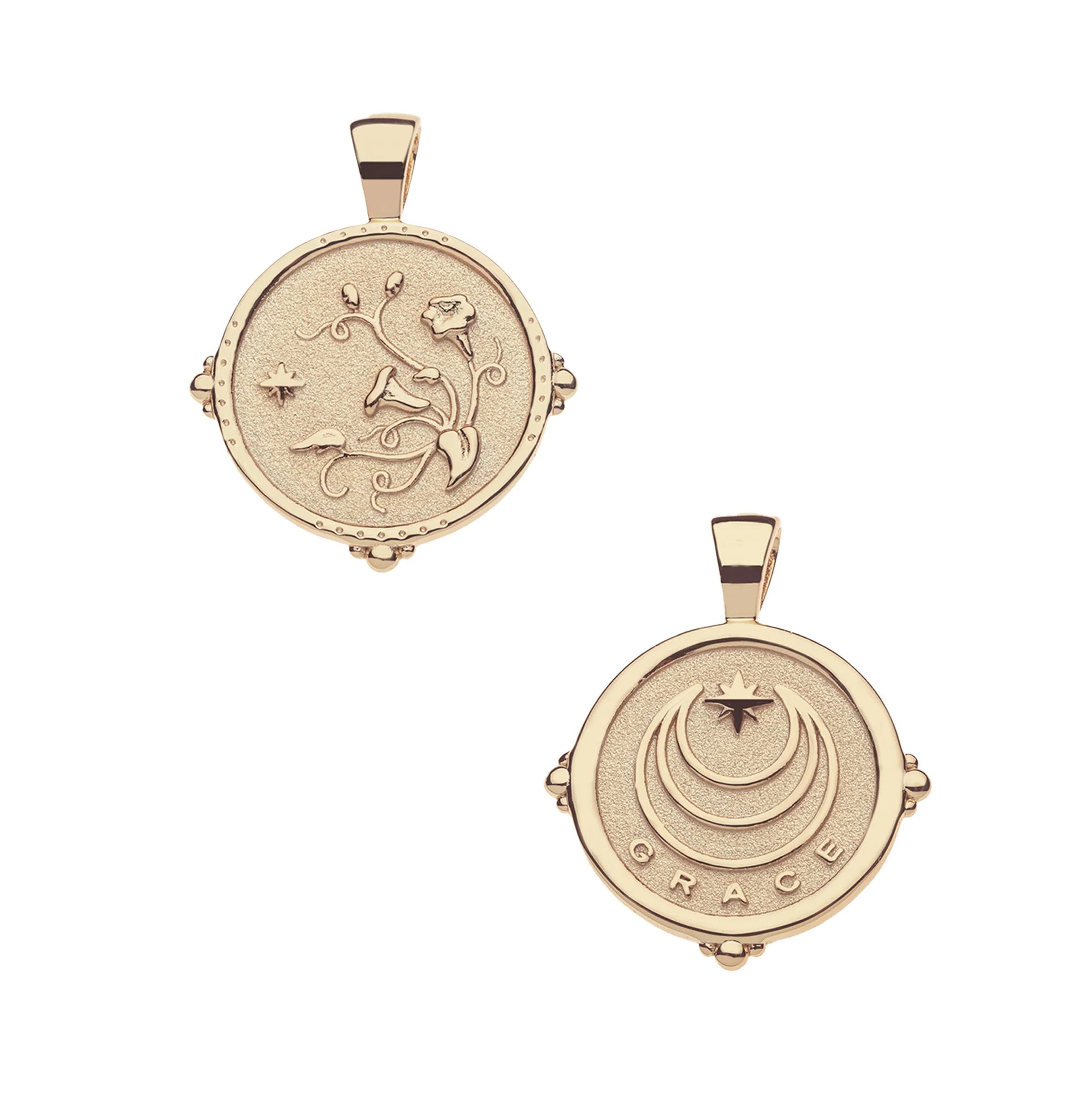 GRACE JW Small Pendant Coin in Solid Gold - Image 2