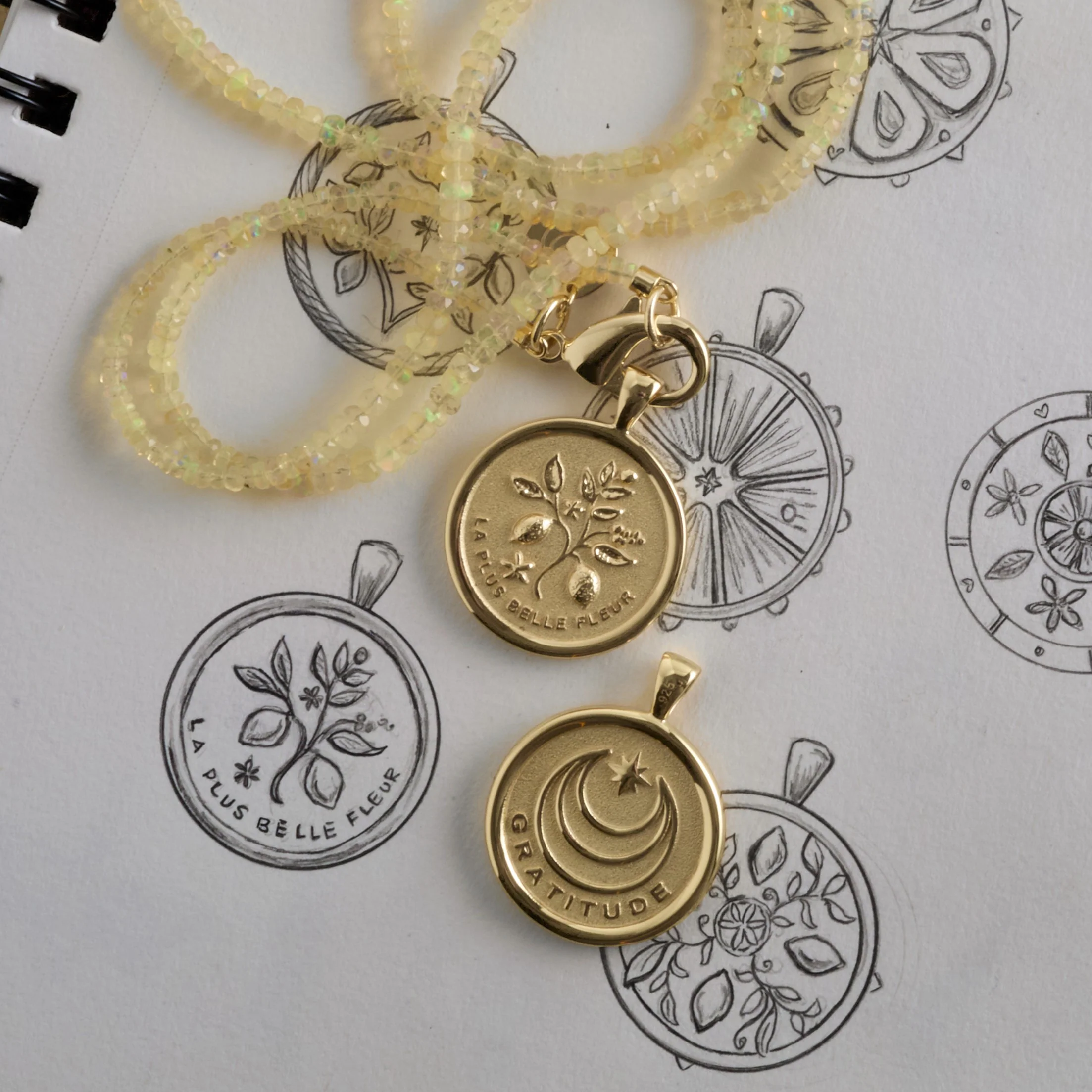 GRATITUDE JW Original Pendant Coin in Solid Gold - Image 5