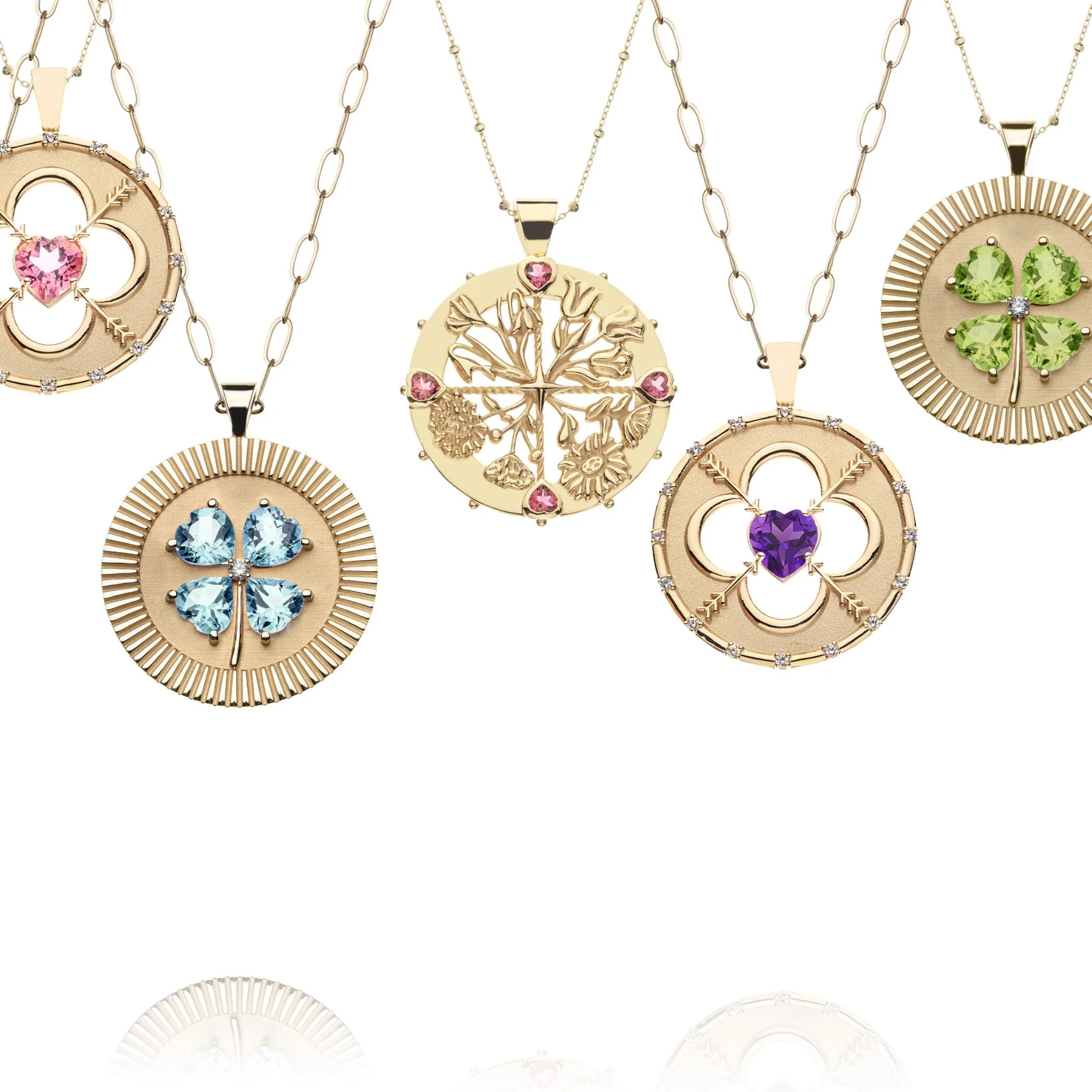 HOPE 14k Pink Tourmaline Coin Pendant - Image 4