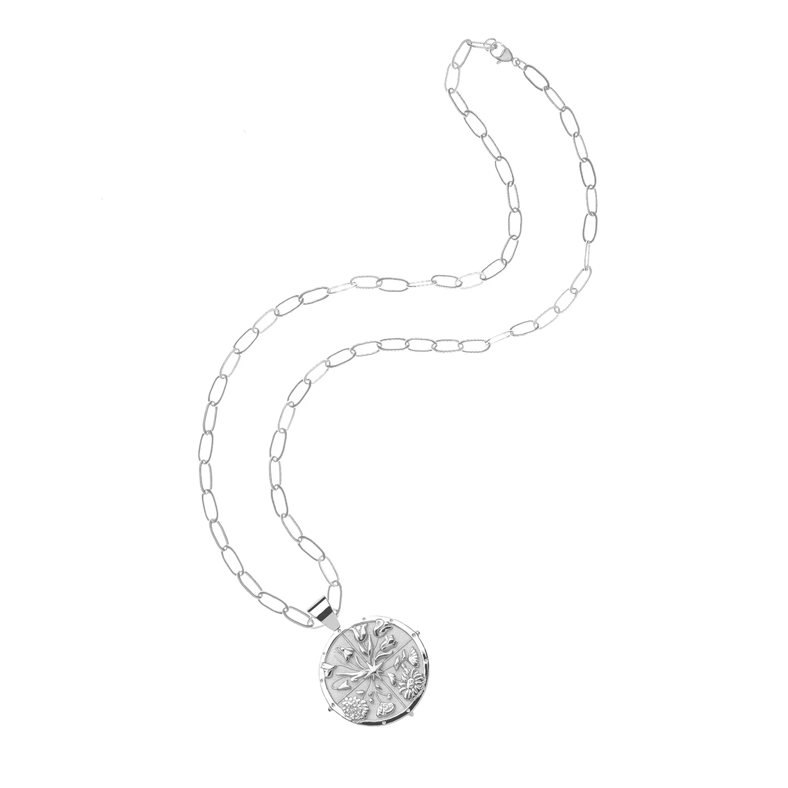 HOPE JW Small Pendant Coin in Silver - Image 6