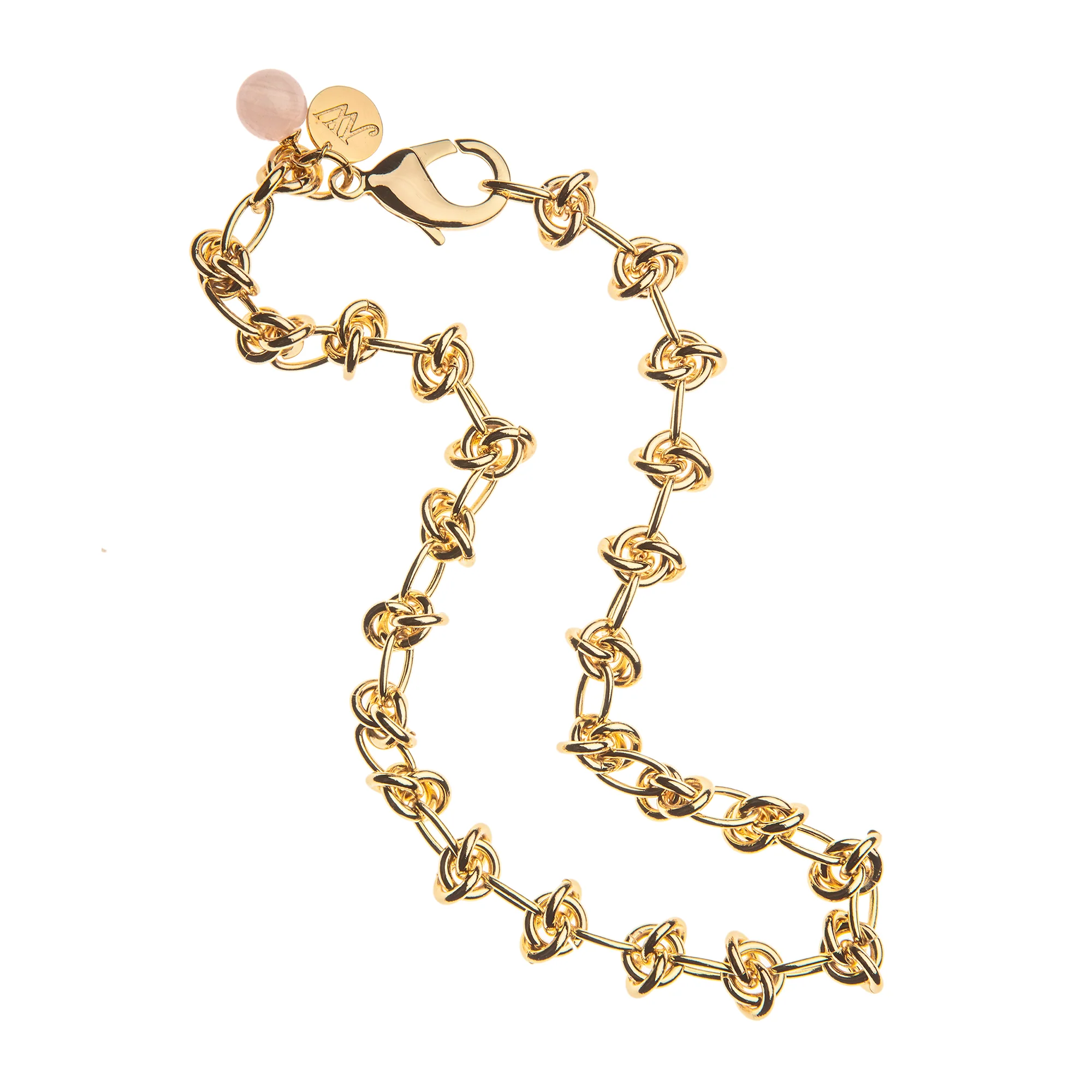 In a Knot Chain with Rose Quartz Bead - Image 3