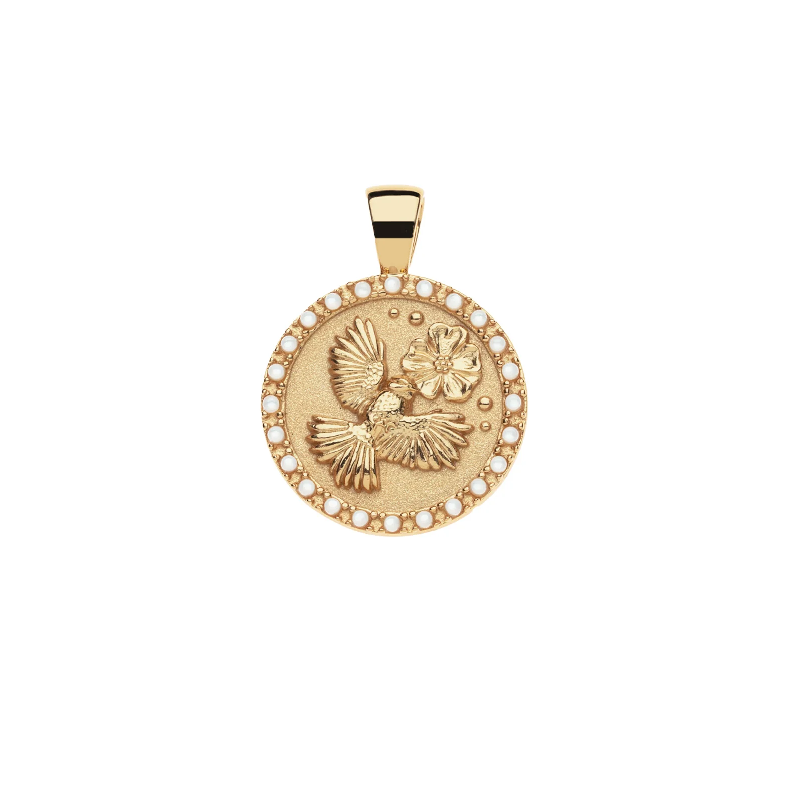 JOY Chickadee Small Embellished Pendant Coin
