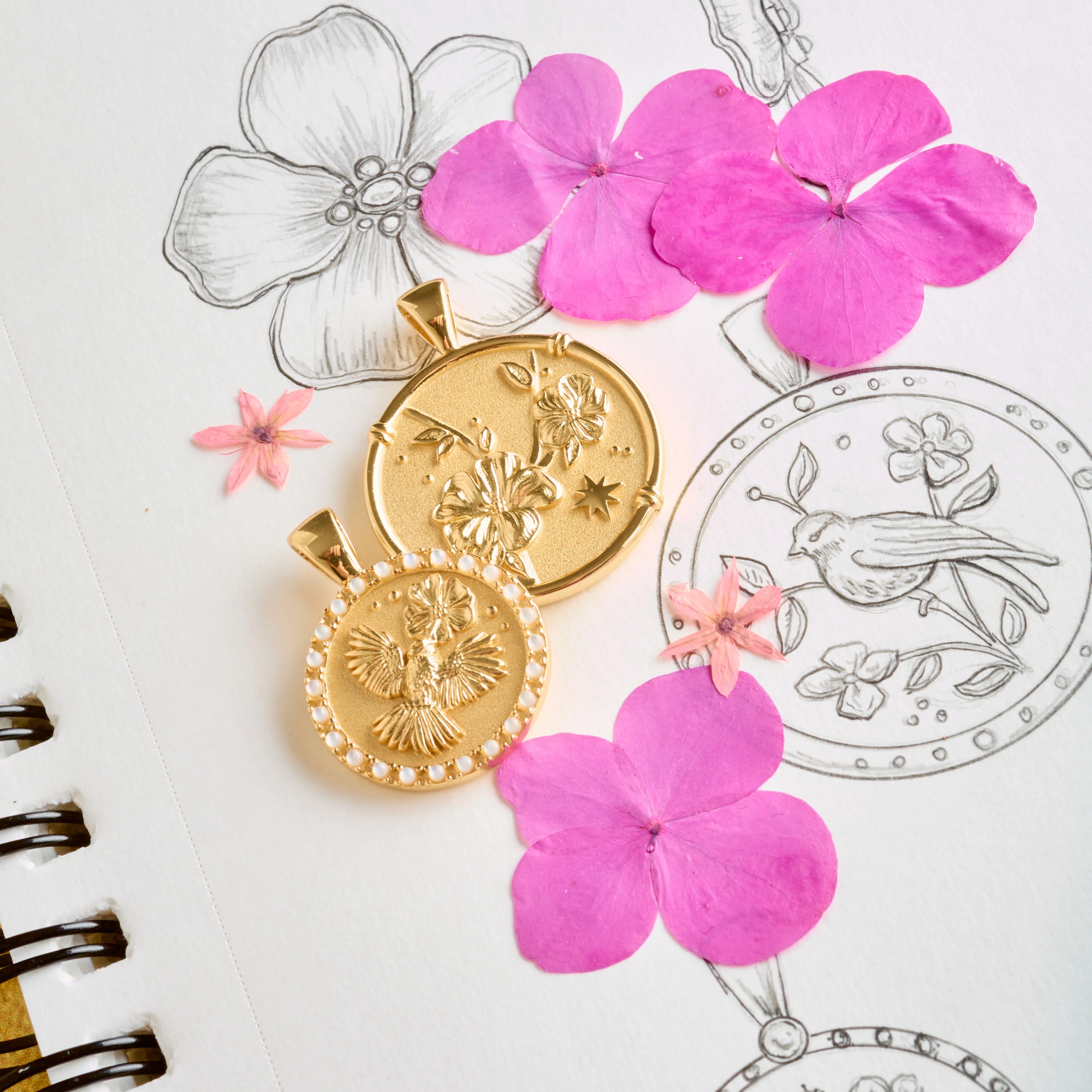 JOY Chickadee Small Embellished Pendant Coin - Image 5