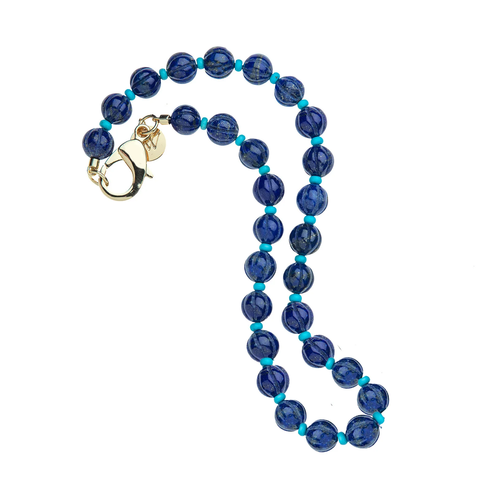 Lapis Pumpkin Bead Necklace - Image 3