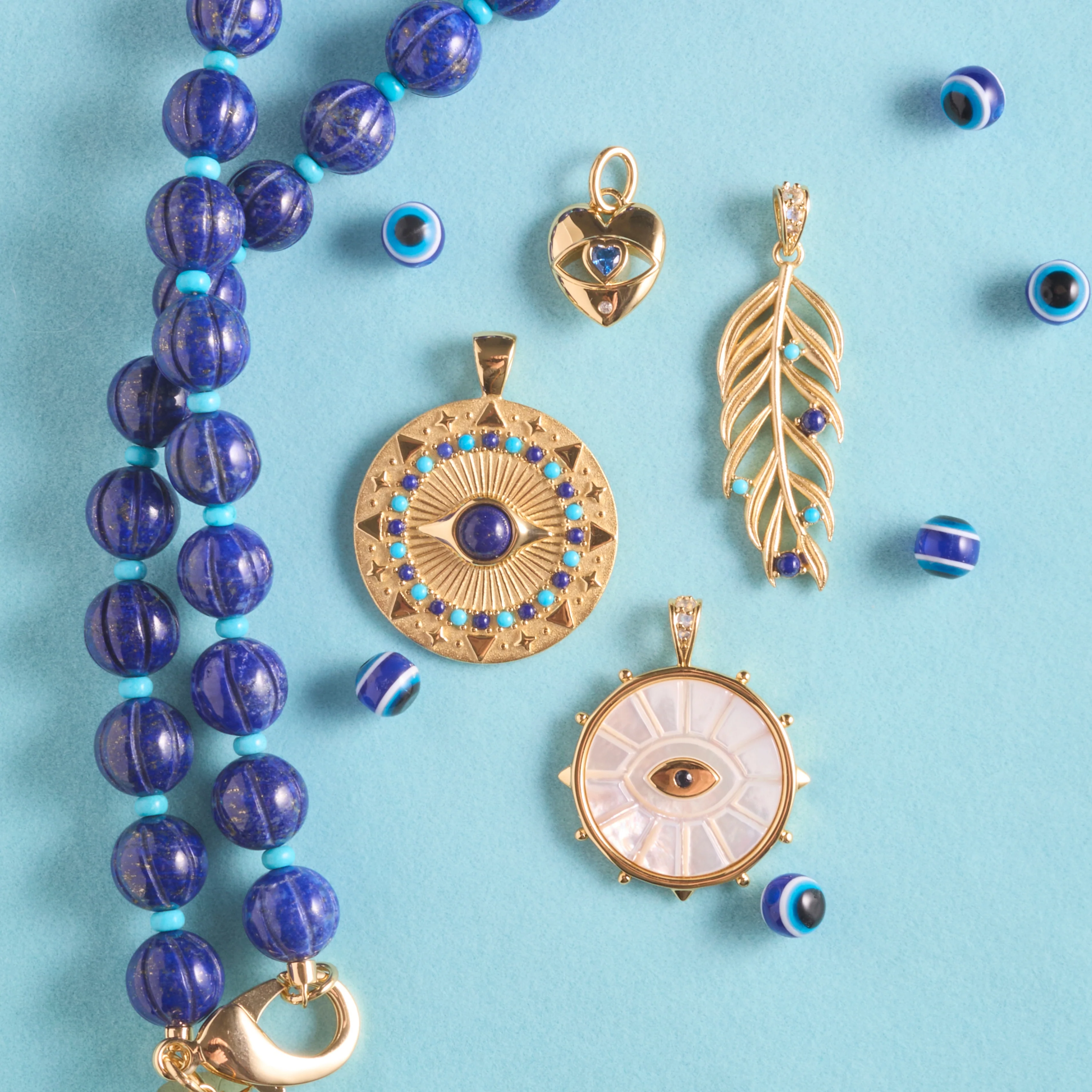 Lapis Pumpkin Bead Necklace - Image 4