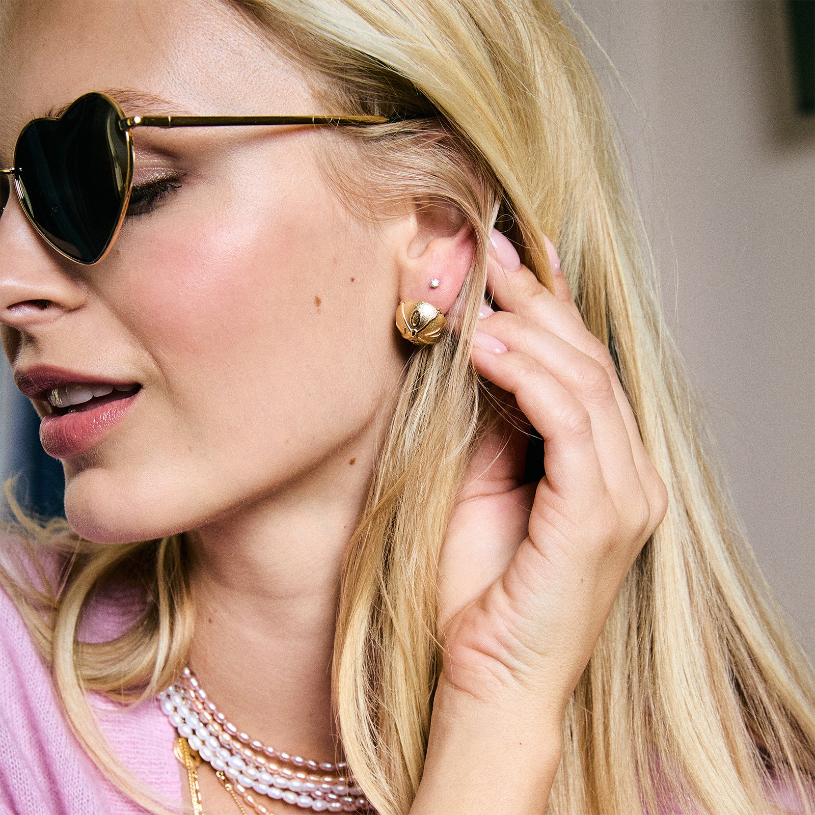 LOVE Button Earrings - Image 2