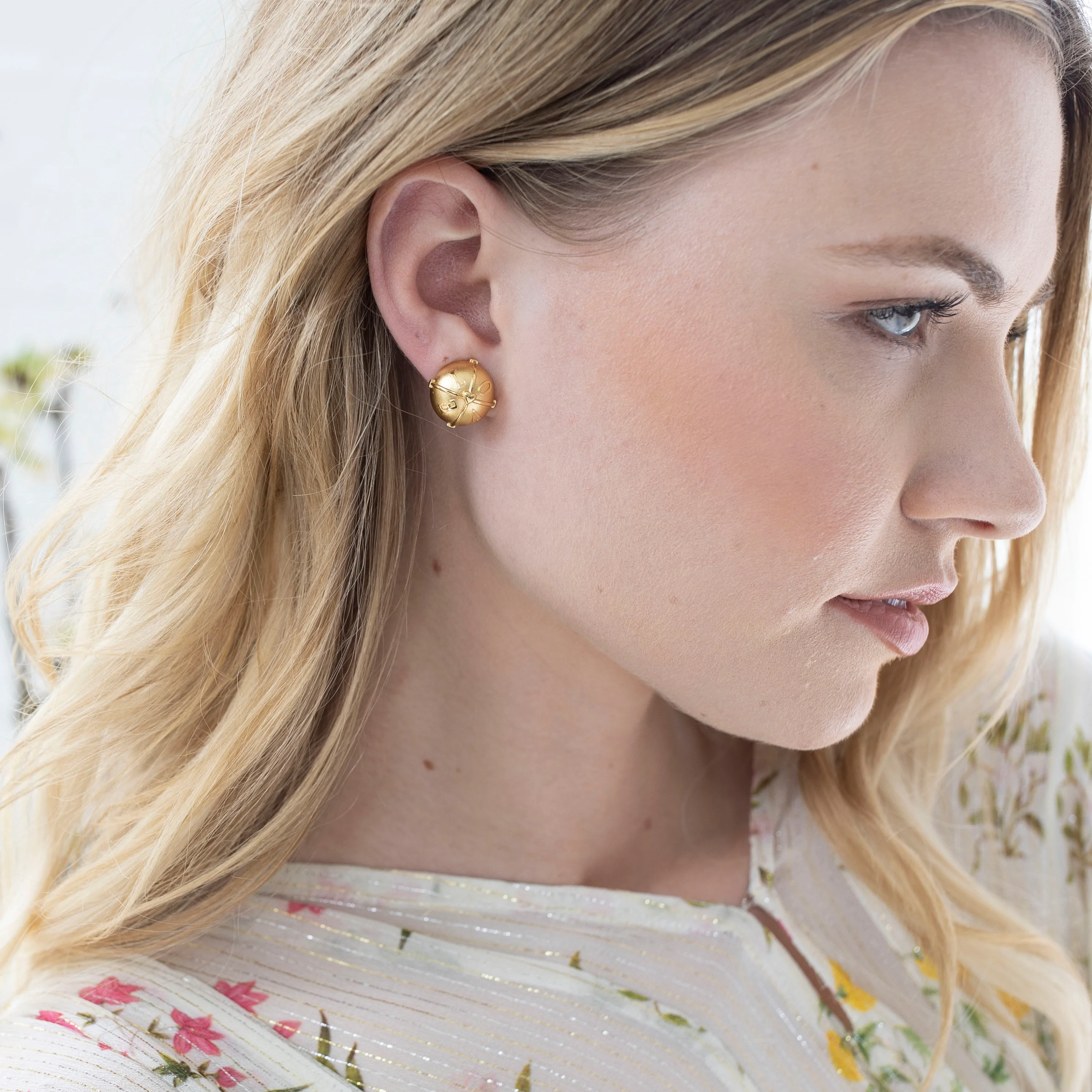 LOVE Button Earrings - Image 4