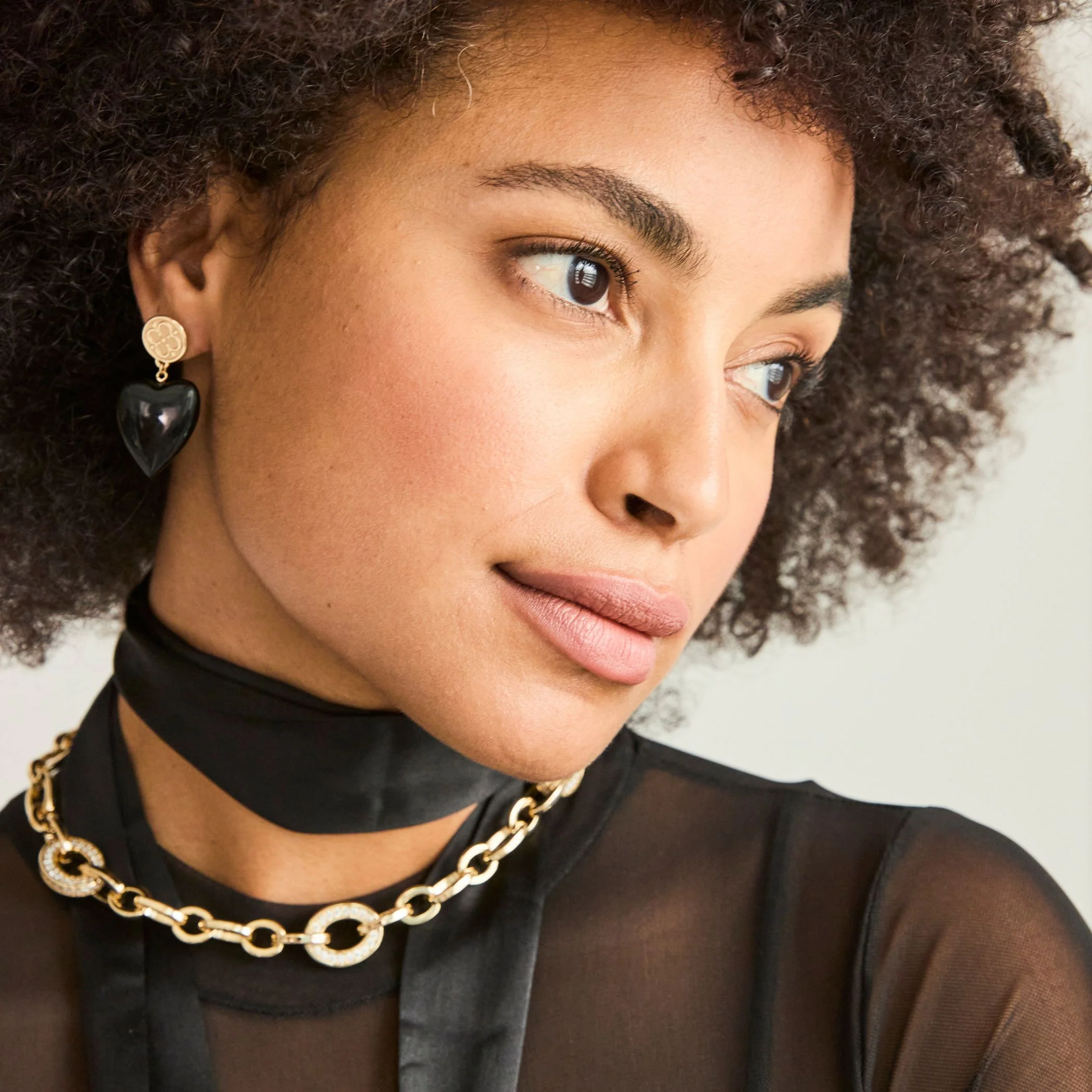 LOVE Carry Your Heart Earrings in Black Agate - Image 2