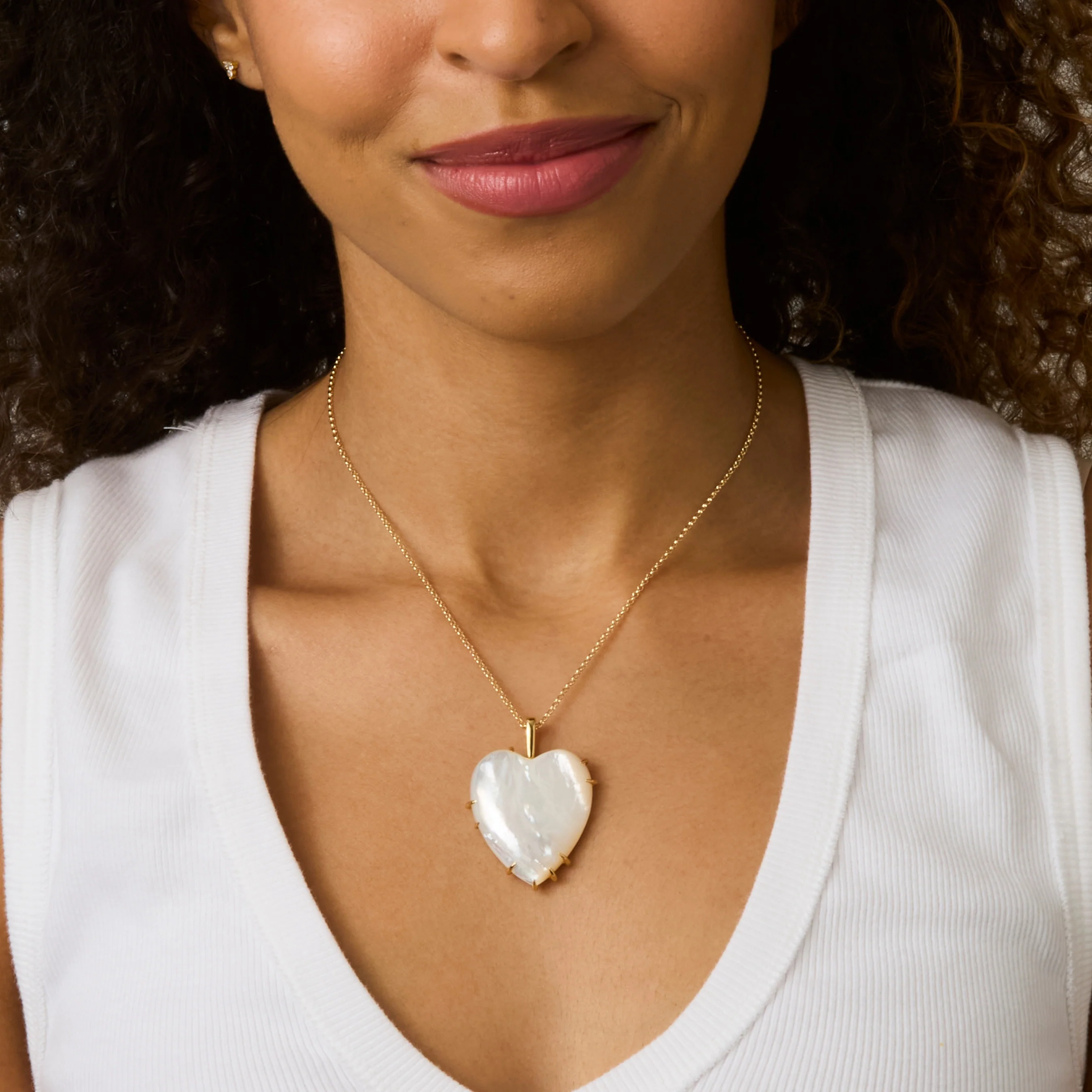 LOVE Carry Your Heart Pendant in Mother of Pearl - Image 3