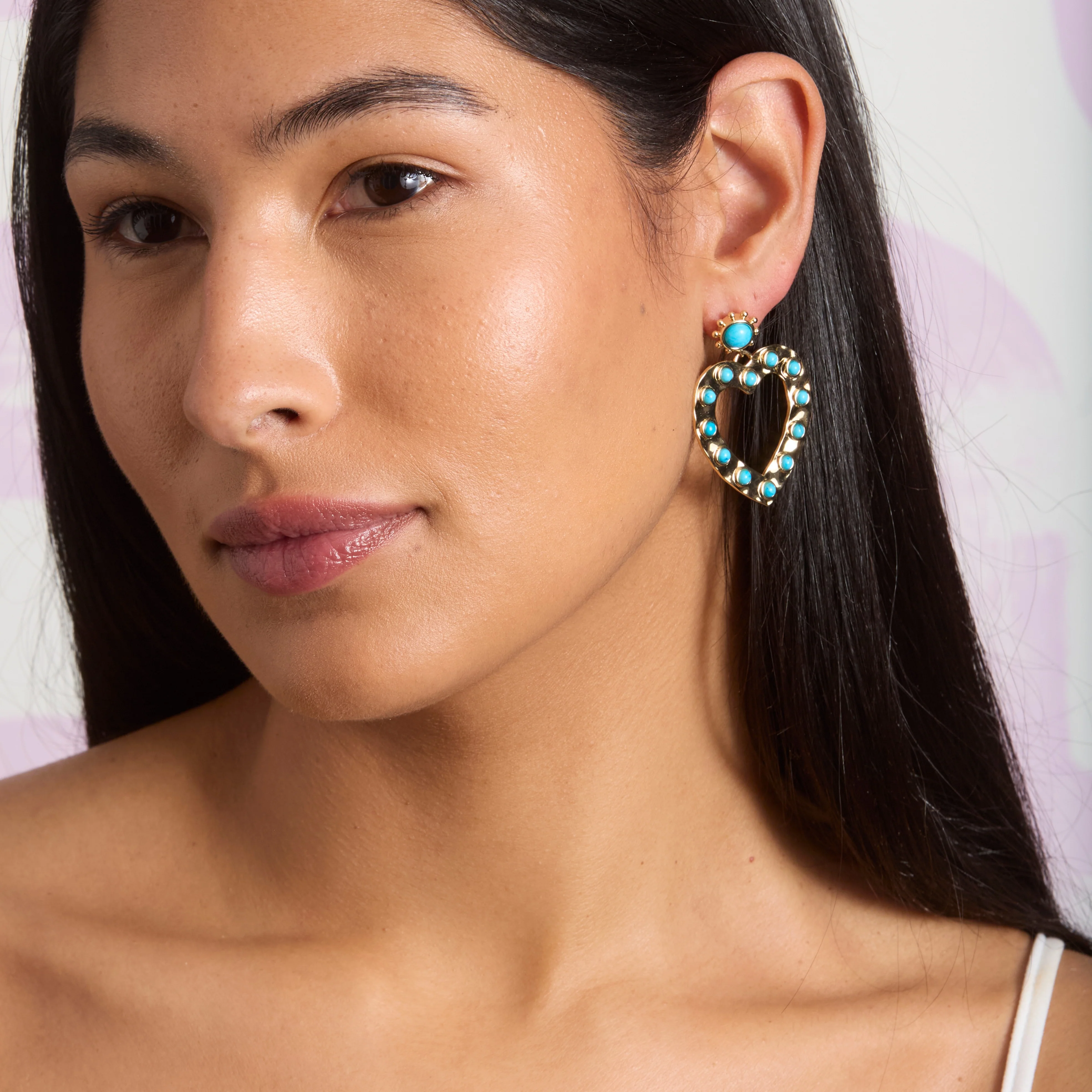 LOVE in the Sun Earrings in Turquoise - Image 2