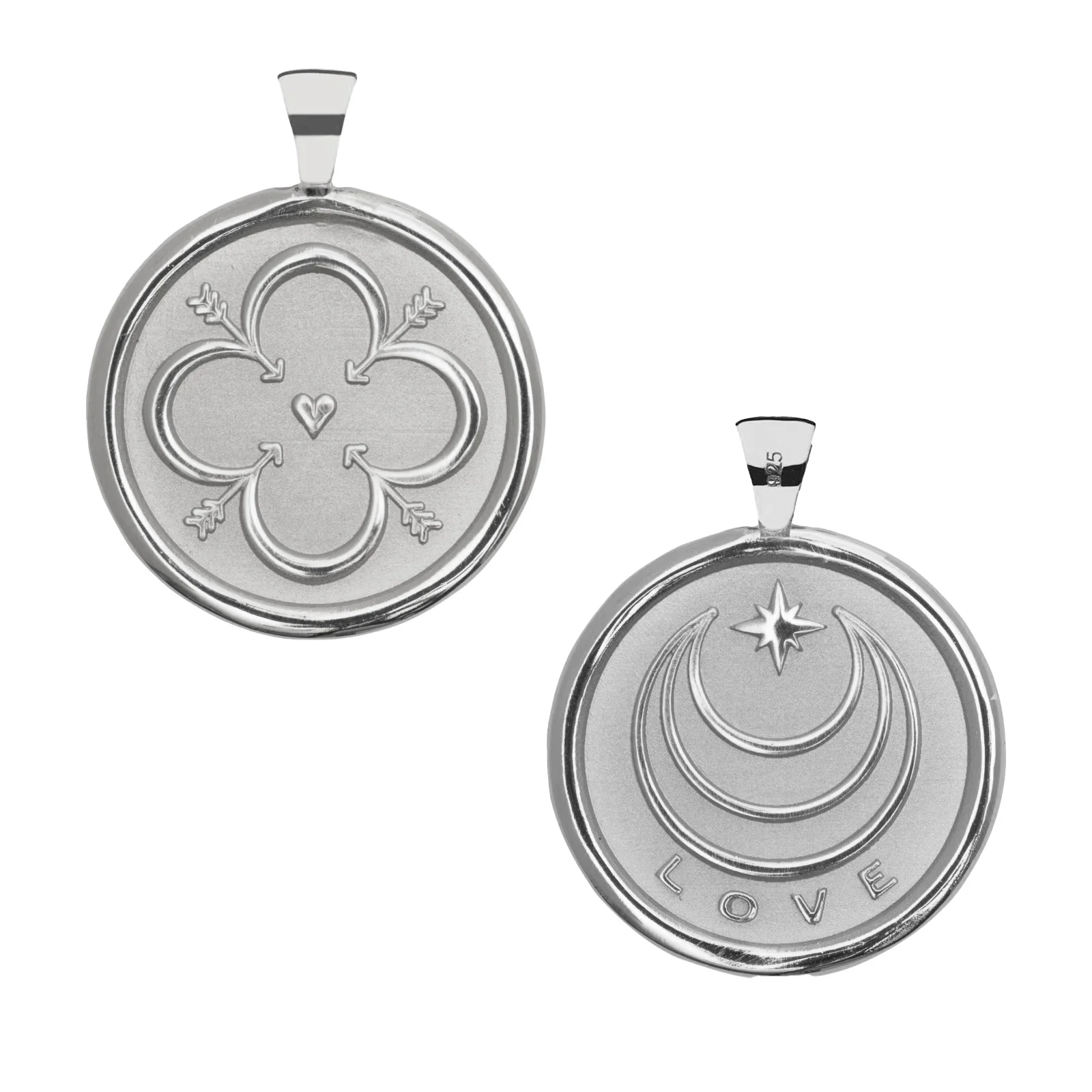 LOVE JW Original Pendant Coin in Silver - Image 3