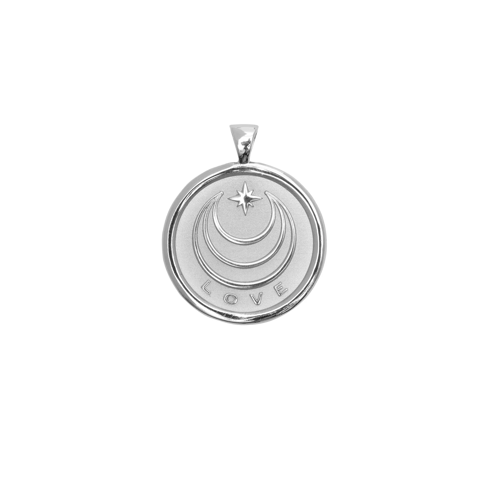 LOVE JW Small Pendant Coin in Silver - Image 2