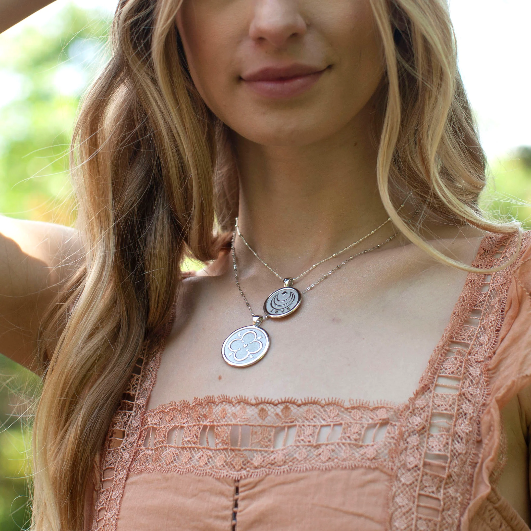 LOVE JW Small Pendant Coin in Silver - Image 3
