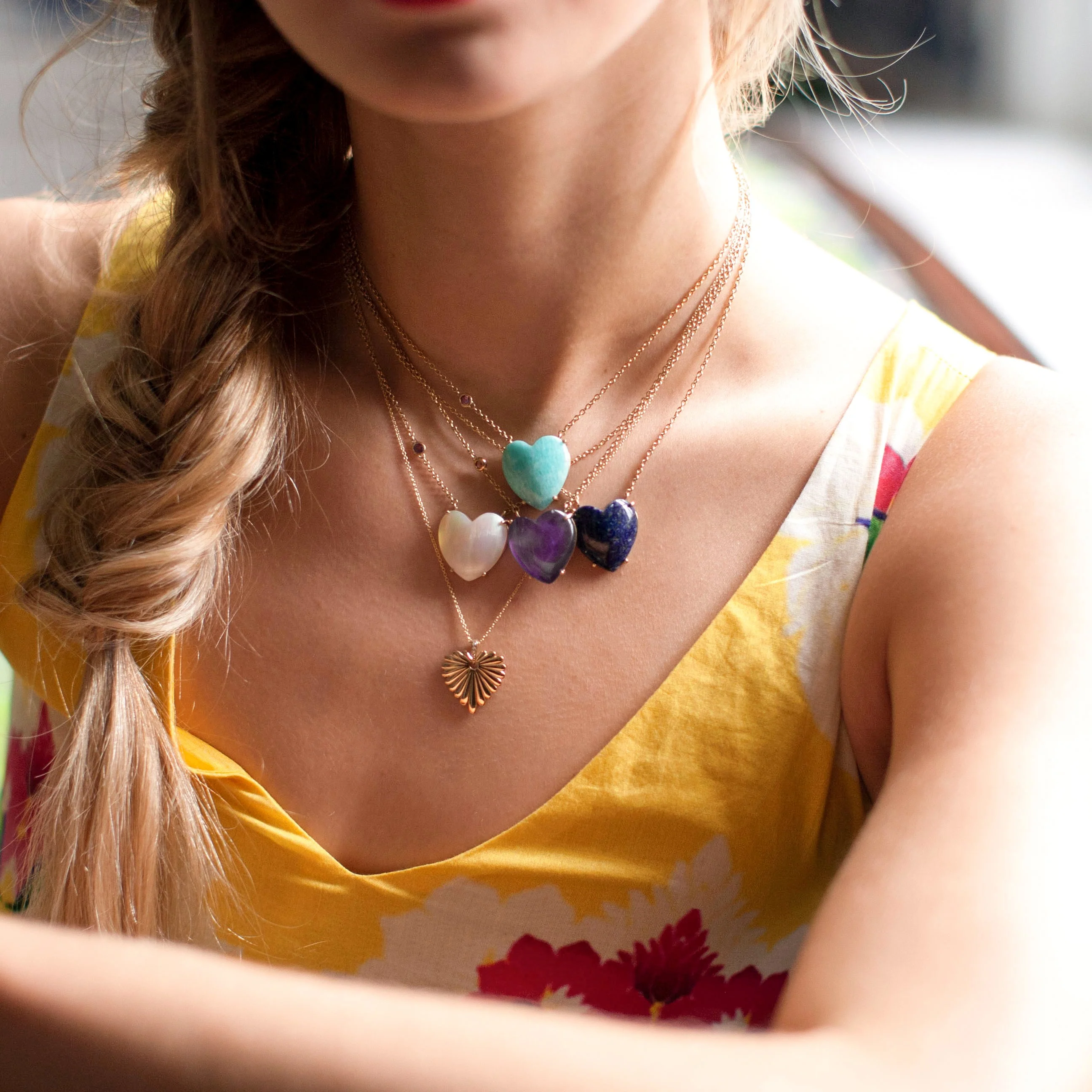 LOVE Shell Carved Heart Necklace with Gold Setting SALE - Image 6